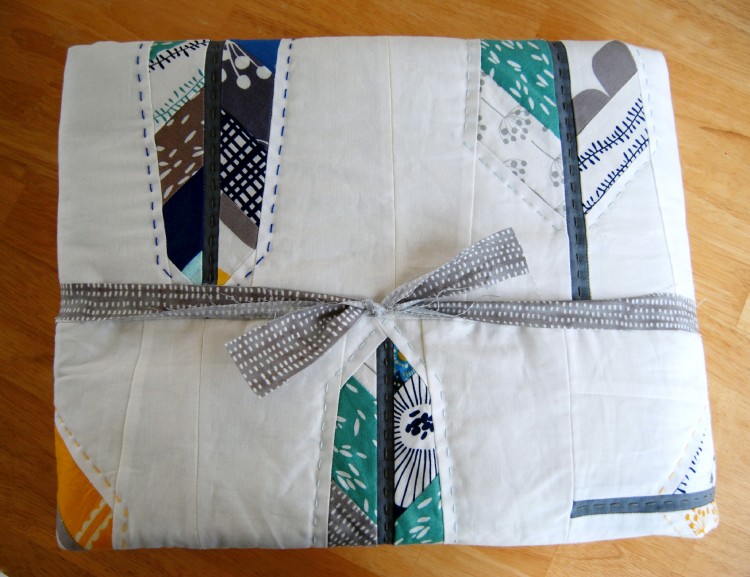 Feather Bed Quilt tied up