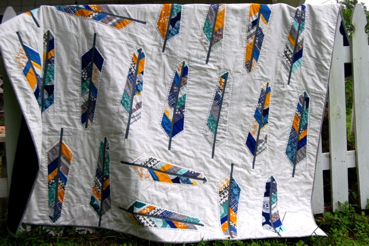 Feather Bed Quilt draped