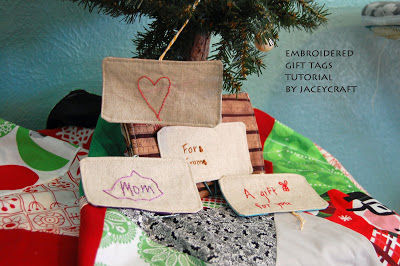 Embroidered gift tags