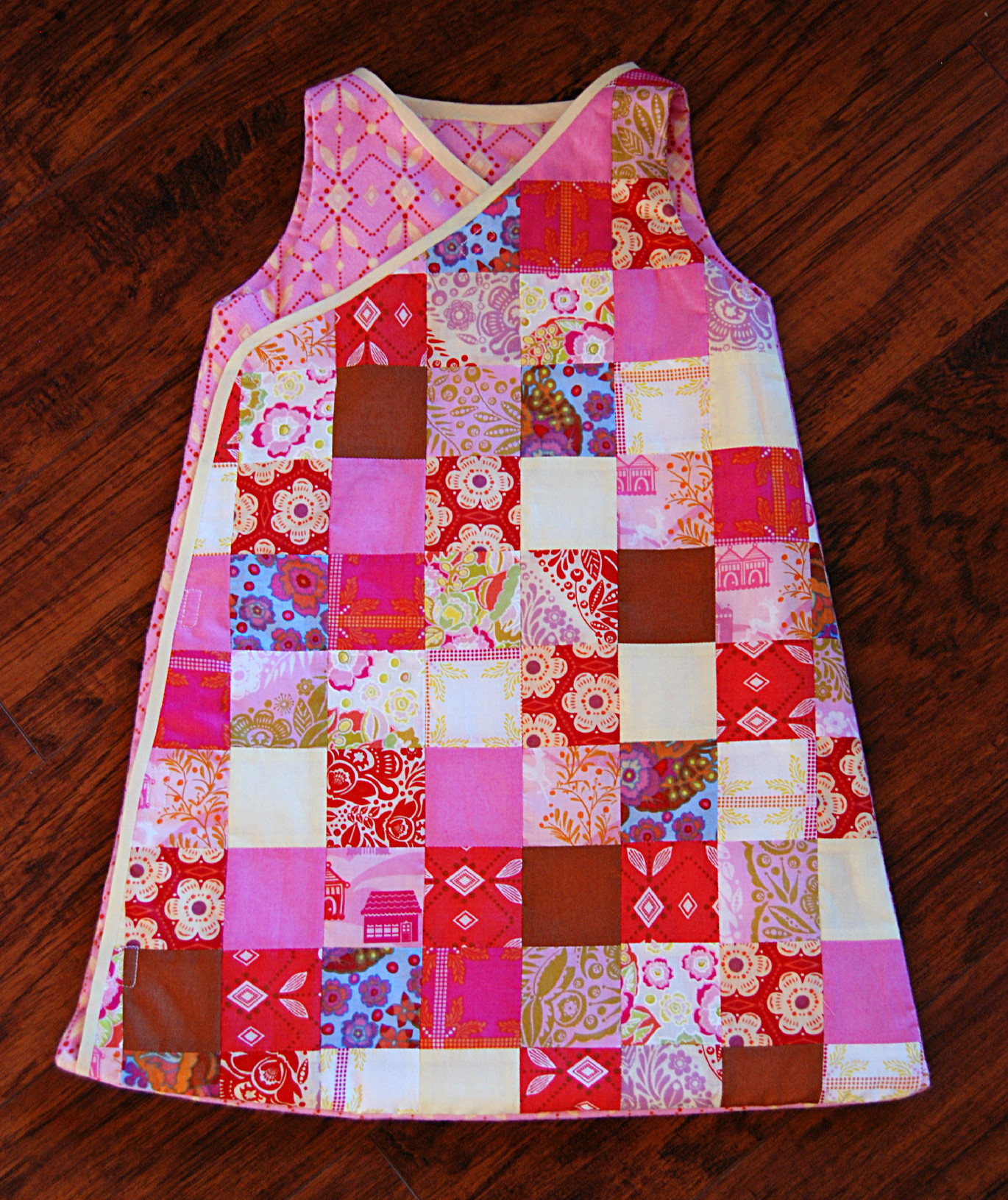 Patchwork Sleep Sack on wood