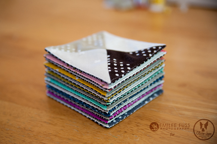 free coaster tutorial with half square triangles and step by step photos