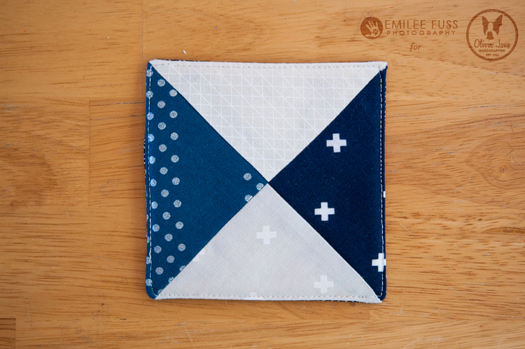 free coaster tutorial with half square triangles and step by step photos