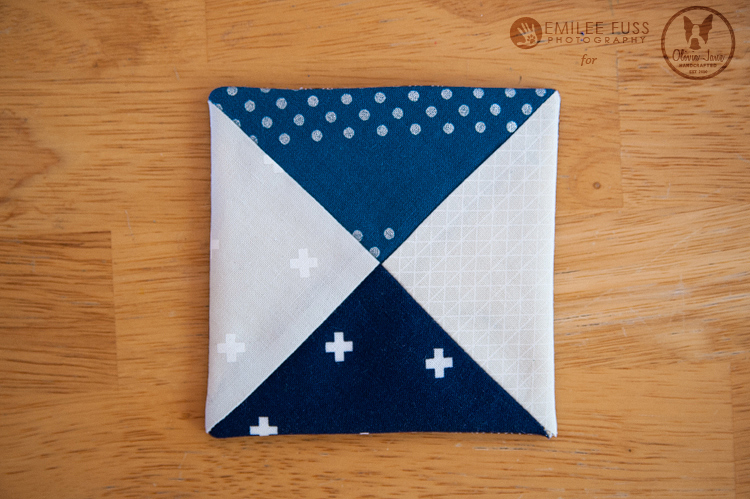 free coaster tutorial with half square triangles and step by step photos
