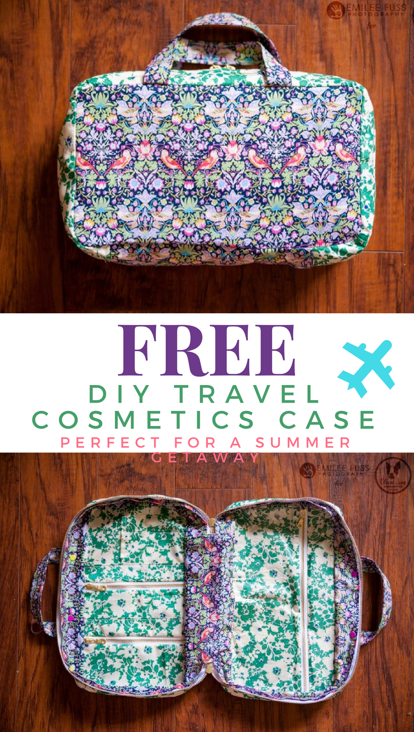 FREE DIY Travel Cosmetics Case Tutorial