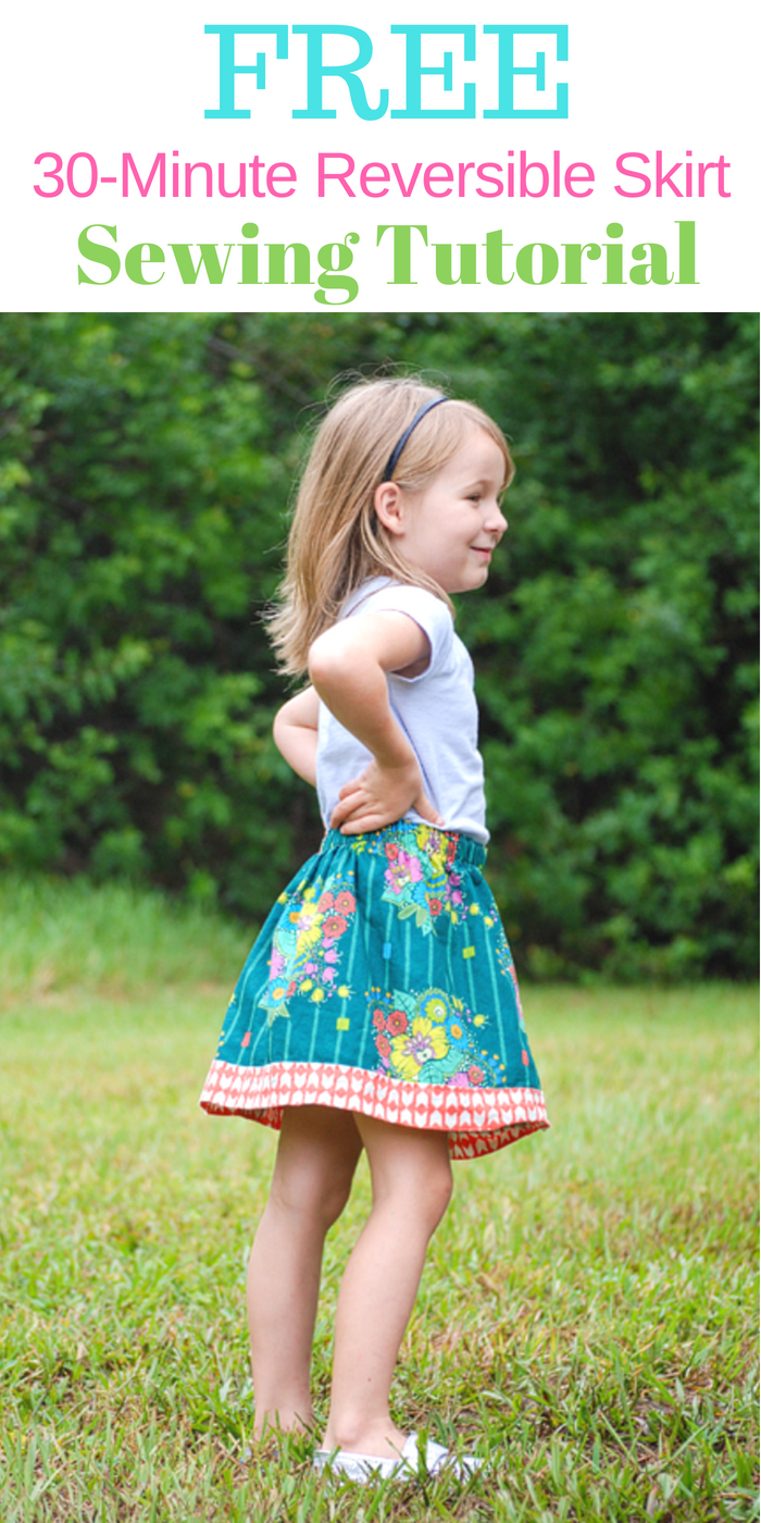 Free Reversible Skirt Sewing Tutorial with Step by Step Photos.