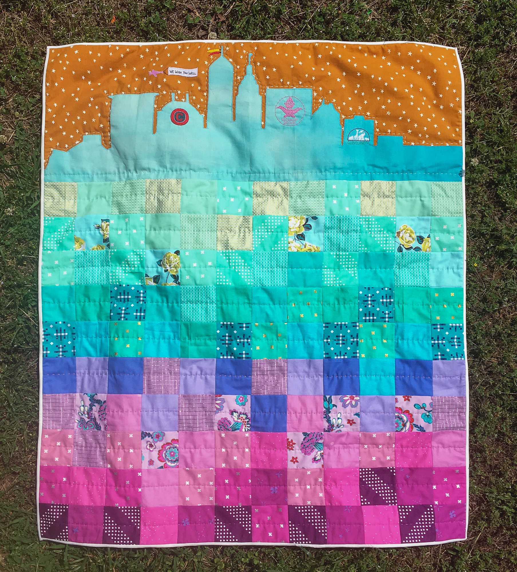 Cleveland Skyline quilt tradition meets modern