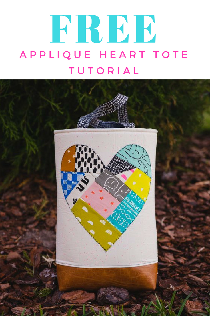 Free DIY appliqué heart tote tutorial Janome