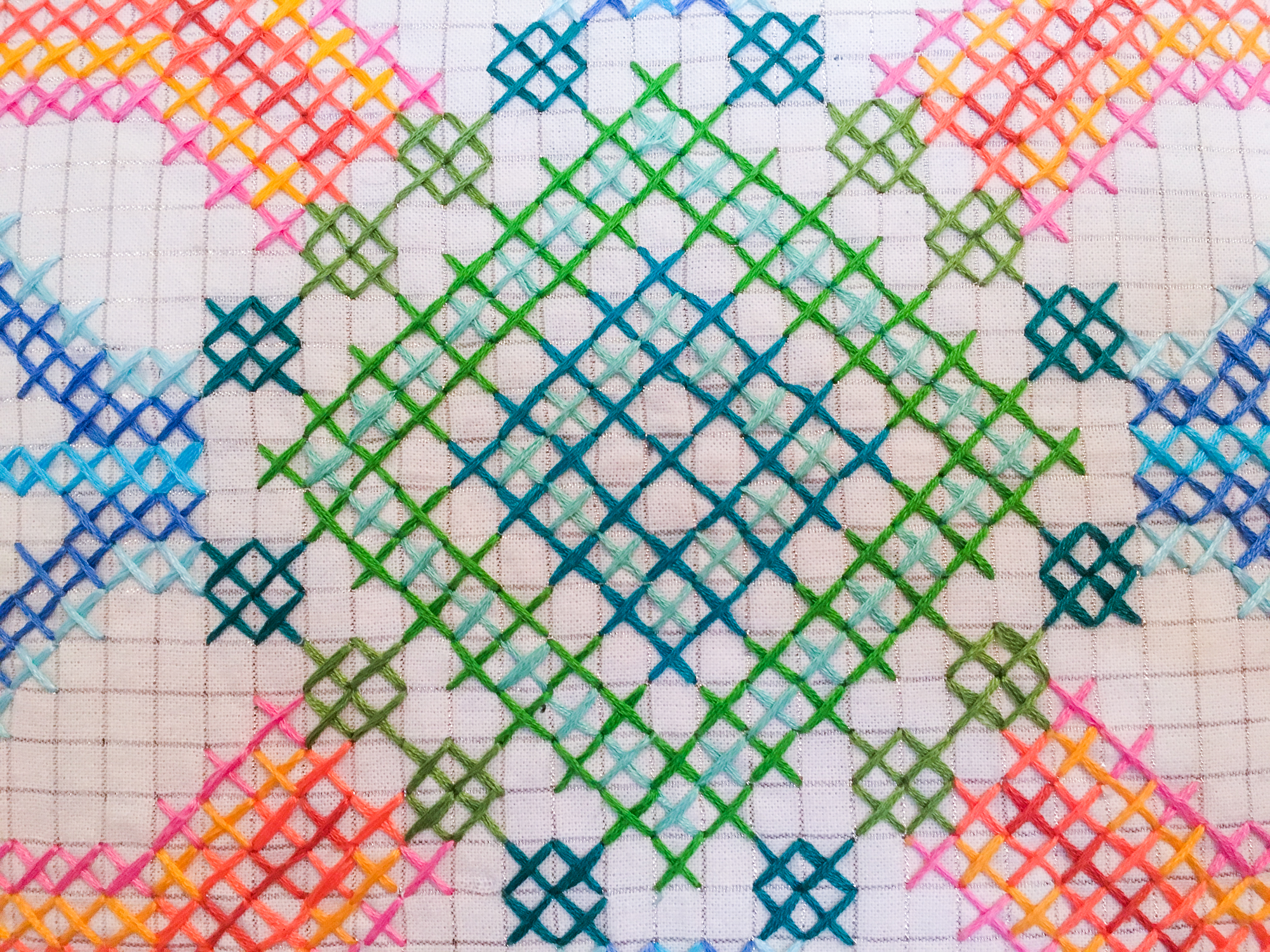 Sewing with Kids big cross stitch pillow project