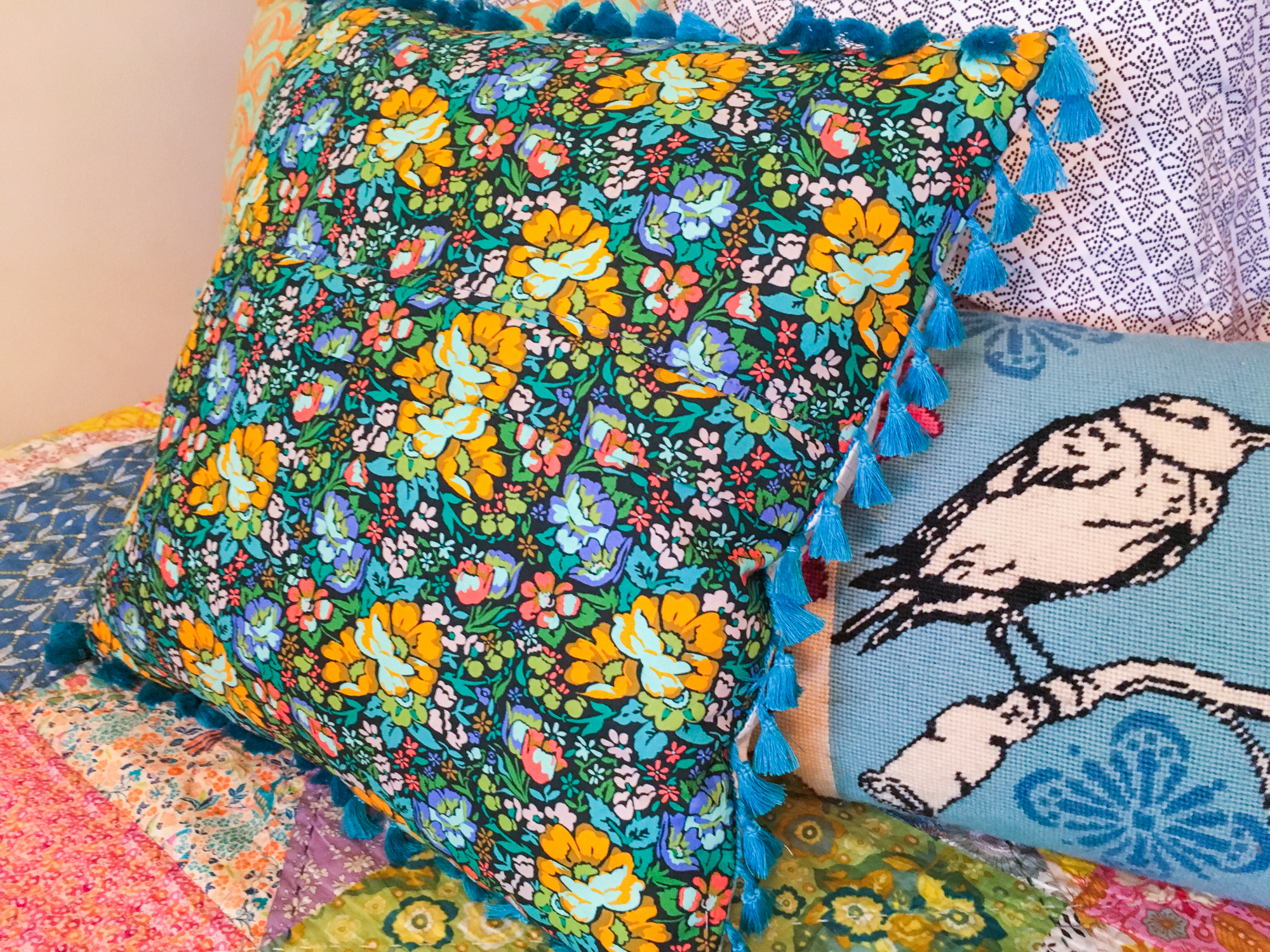 Sewing with Kids big cross stitch pillow project