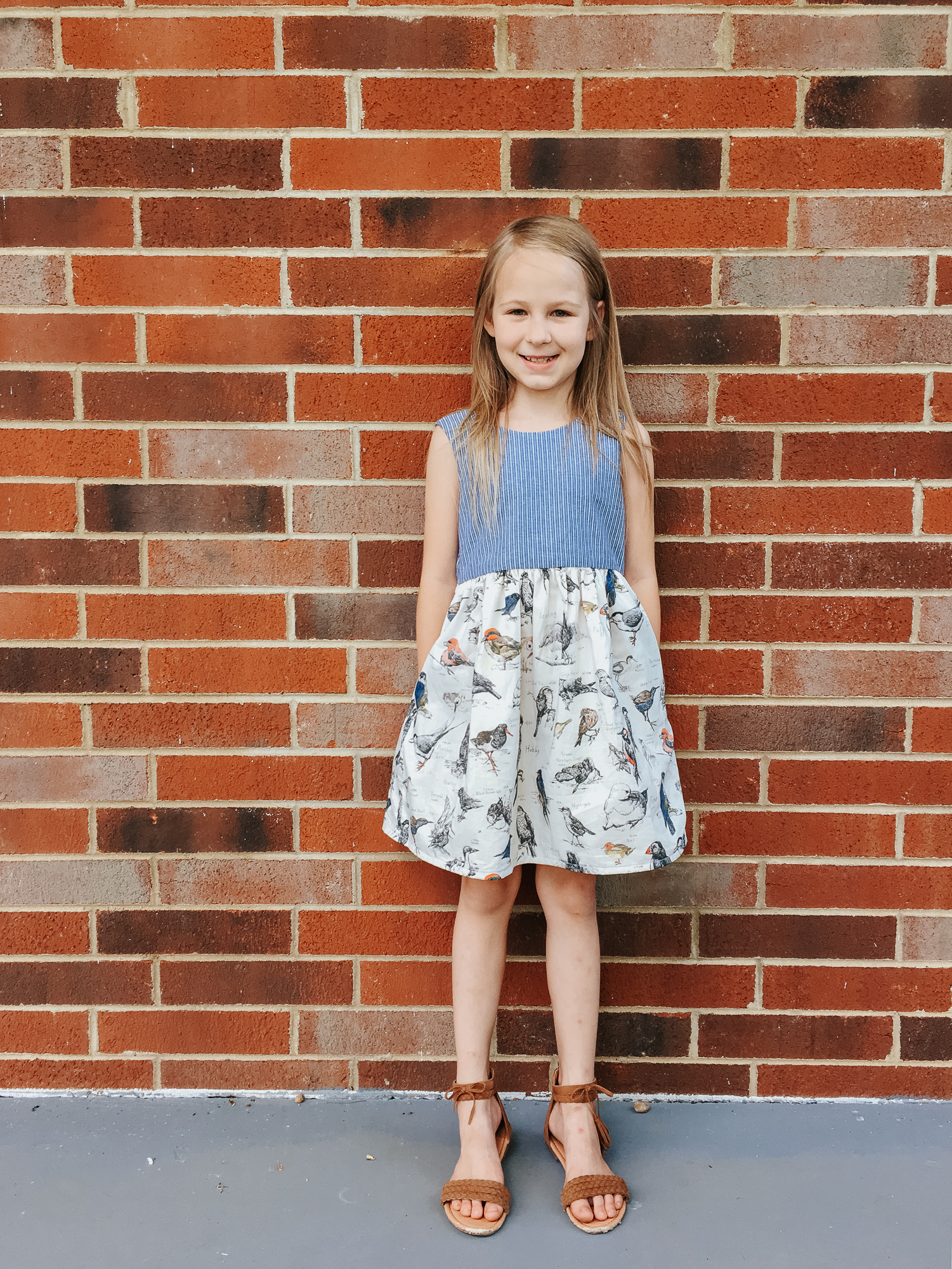 ornithology Liberty lawn and chambray dress