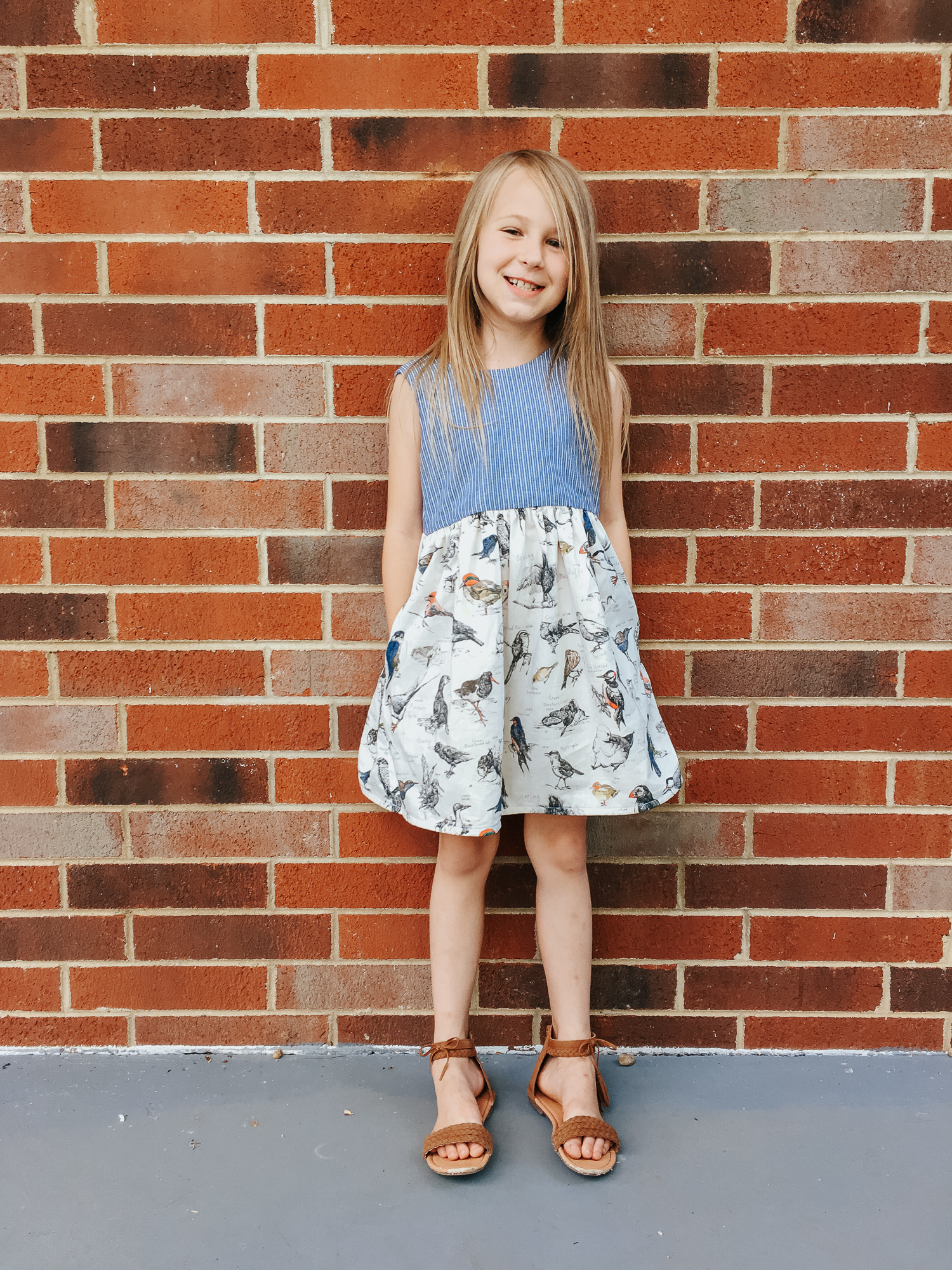 ornithology Liberty lawn and chambray dress