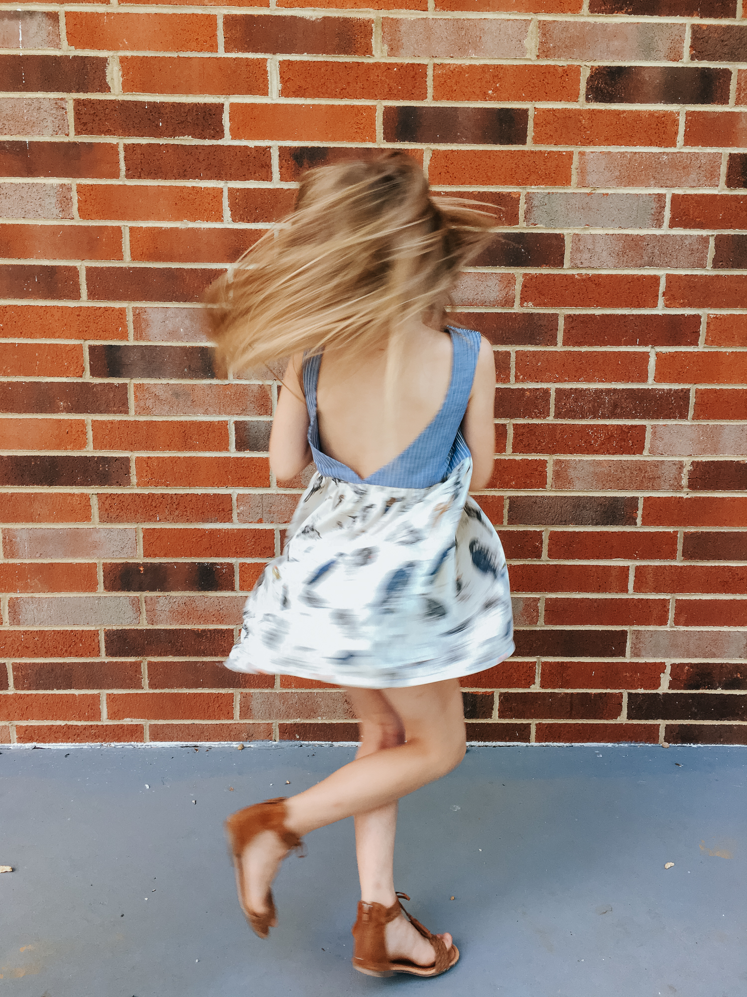 ornithology Liberty lawn and chambray dress