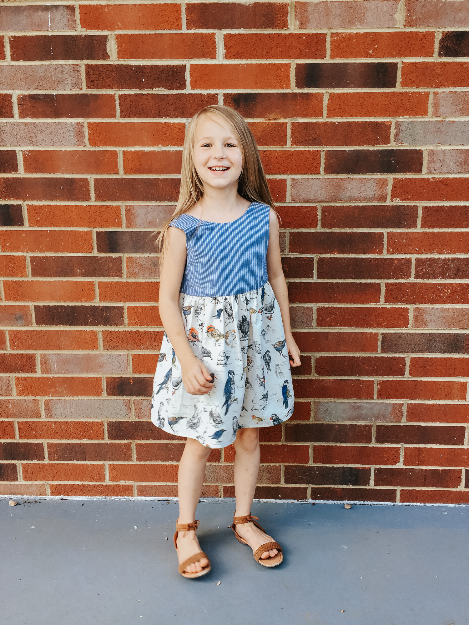 ornithology Liberty lawn and chambray dress