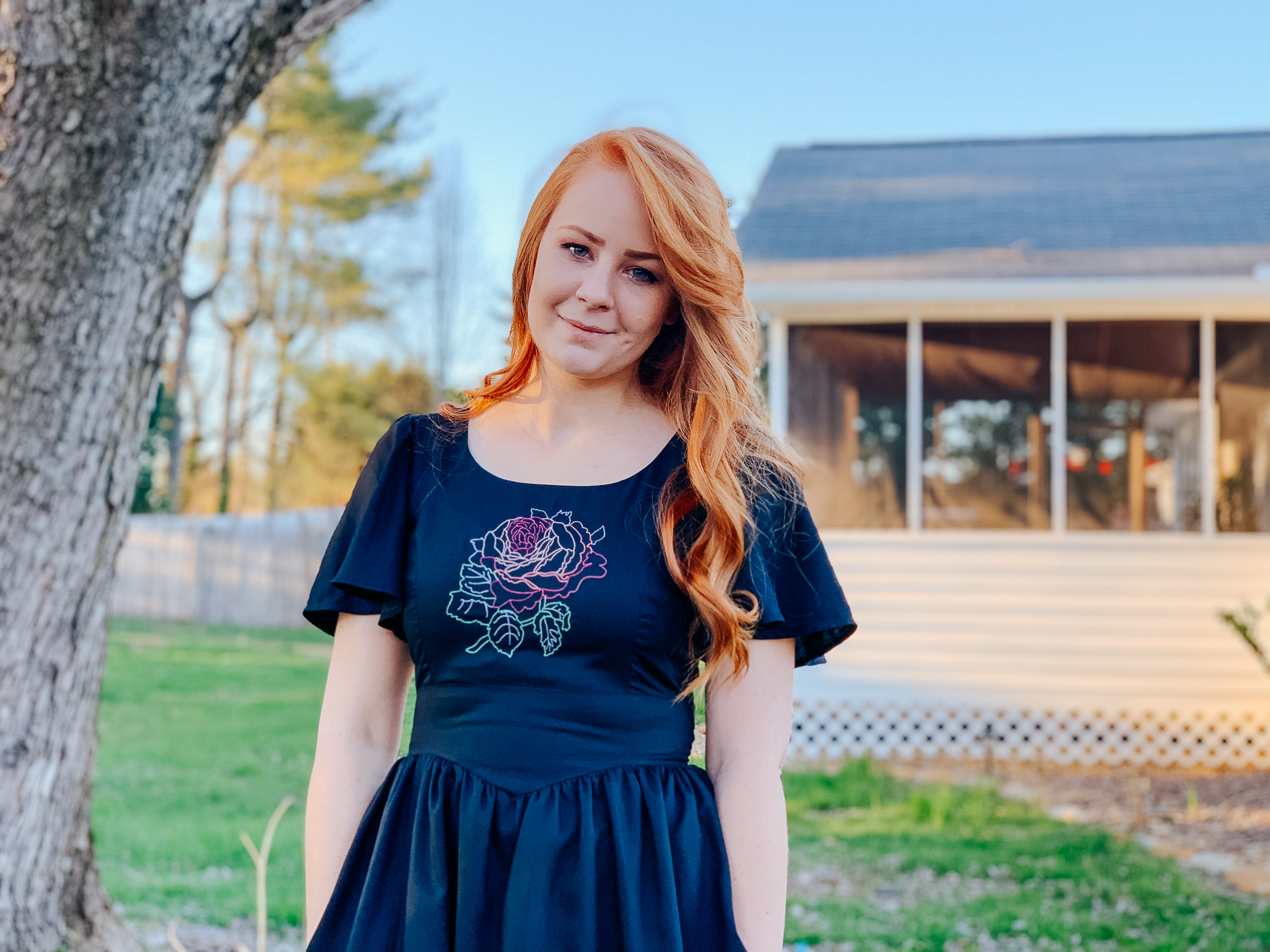 Janome Skyline S9 Anna Maria Horner Embroidery Boho dress