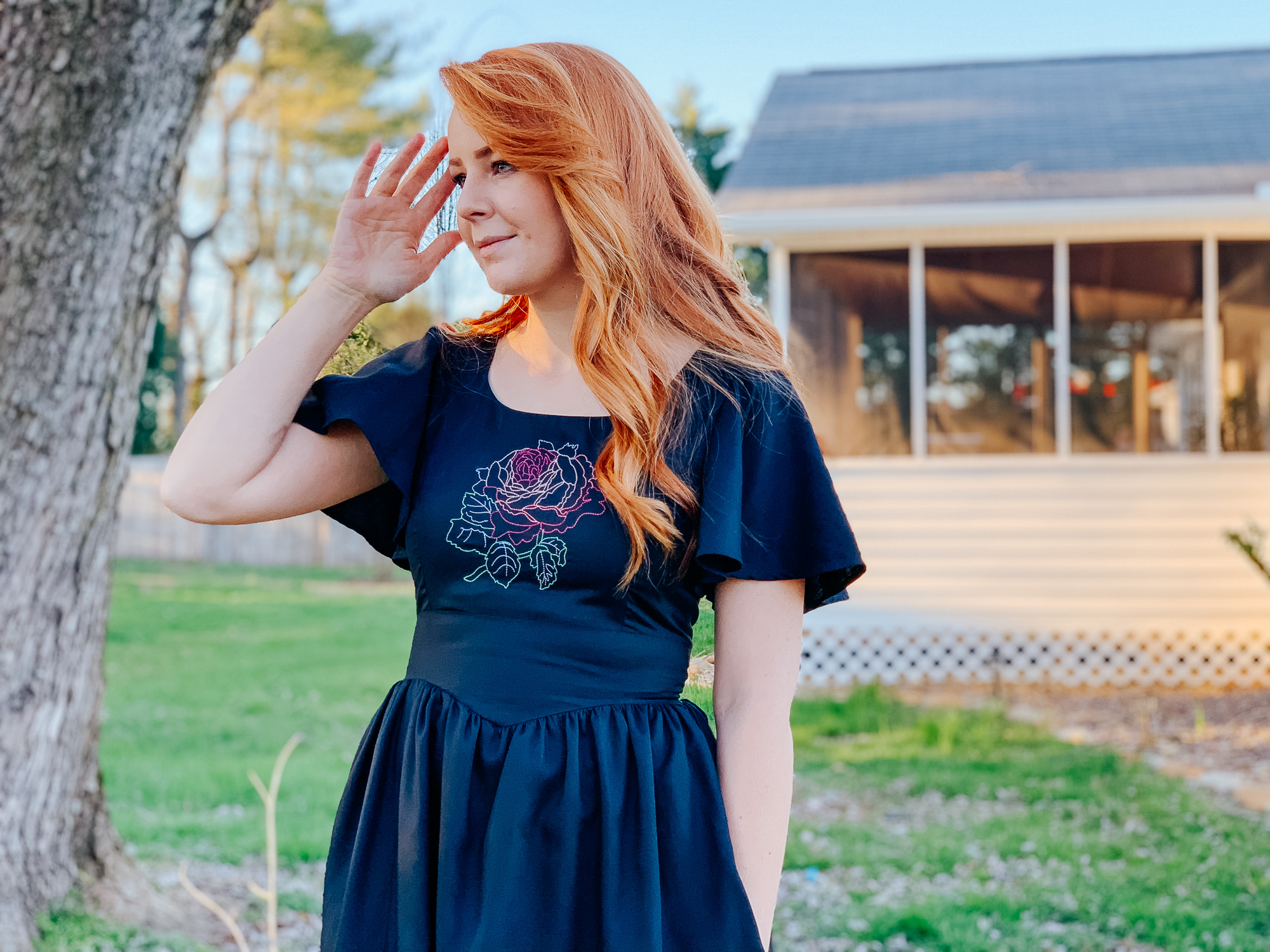 Janome Skyline S9 Anna Maria Horner Embroidery Boho dress