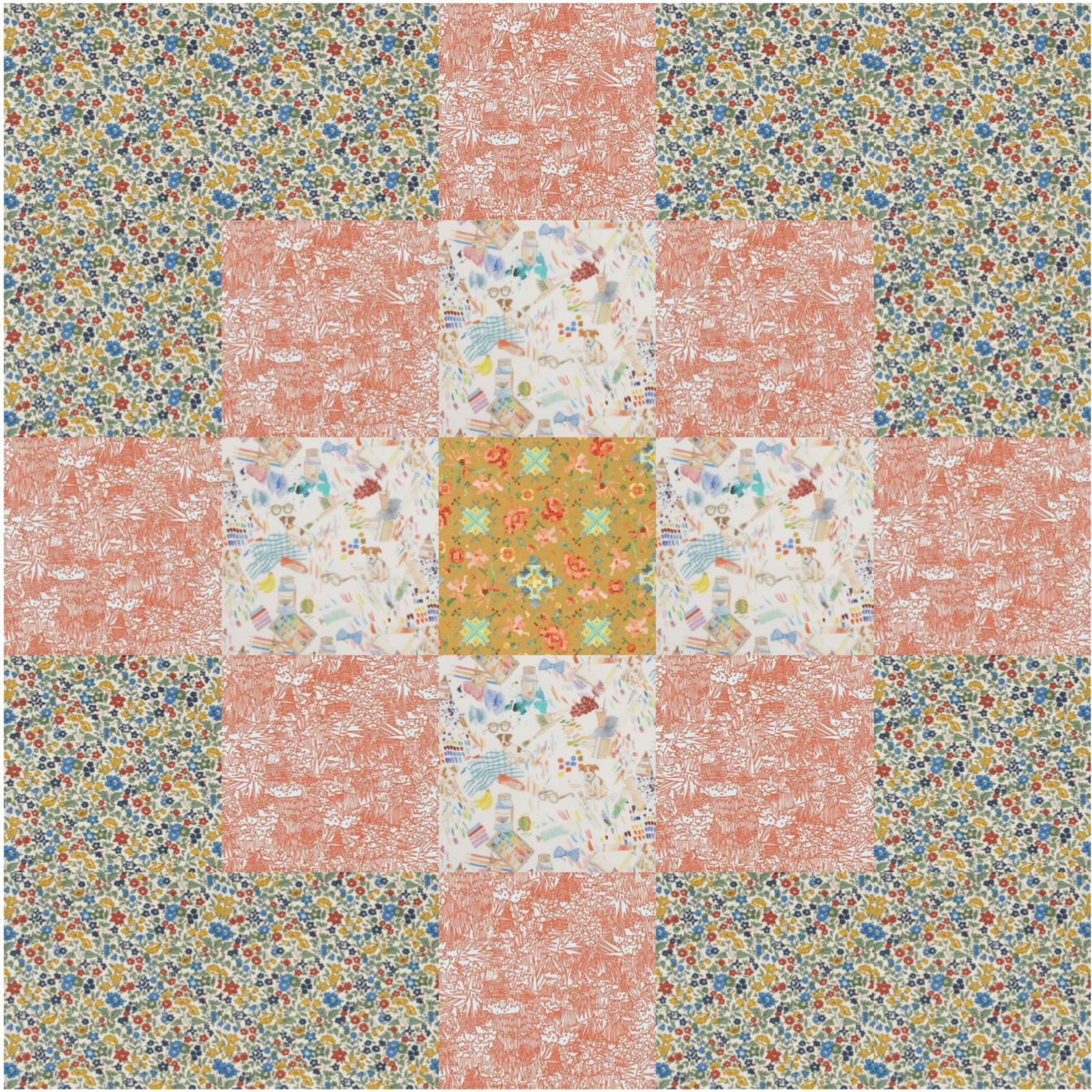 ochre pixelated quilt kit
