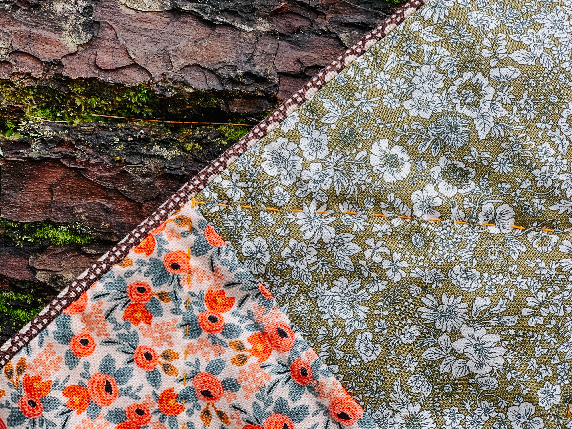 granny square beginner quilt Liberty, Anna Maria Horner, handquilted