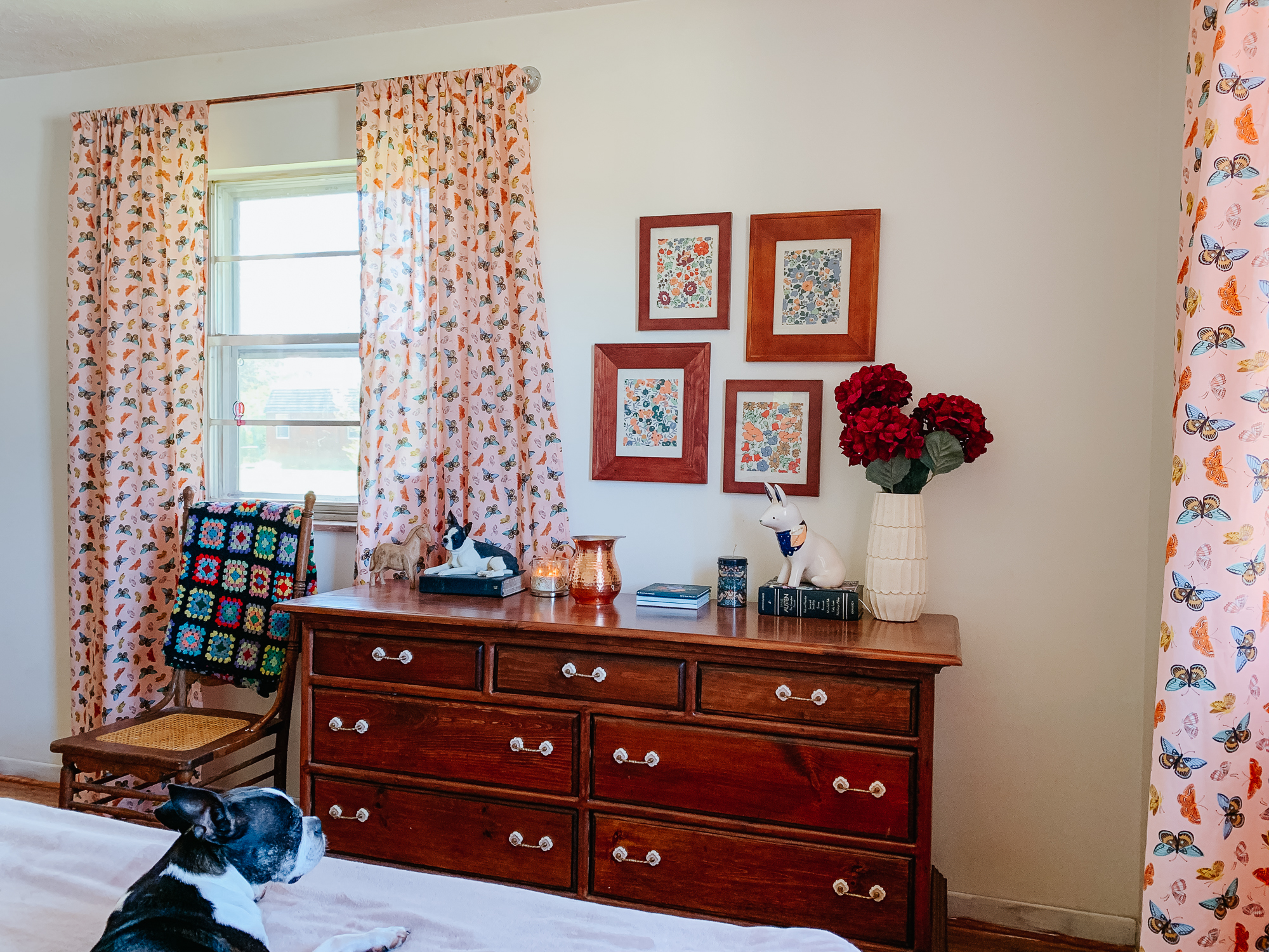 DIY curtain rods and Rifle Paper Co curtains 