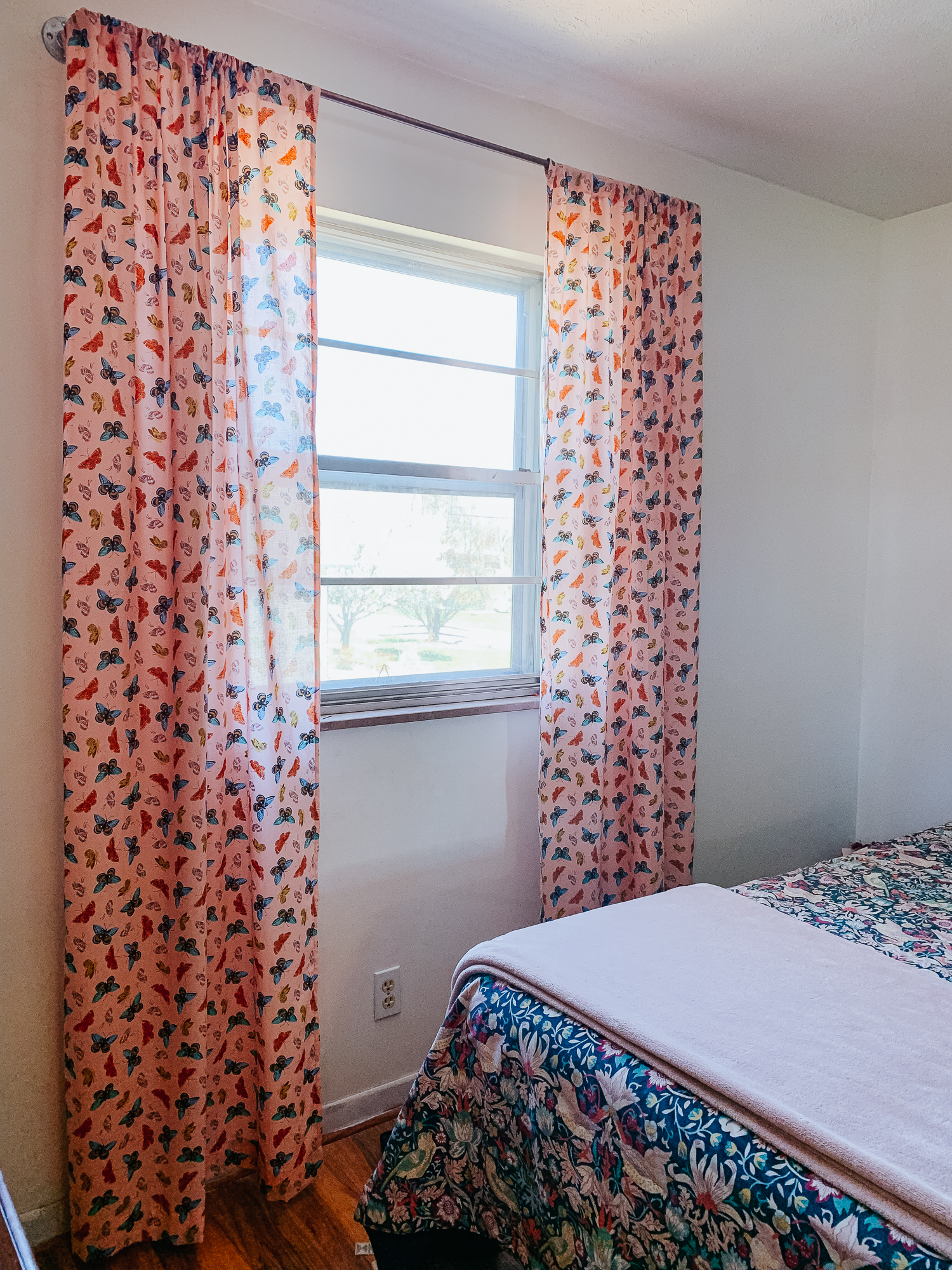 DIY curtain rods and Rifle Paper Co curtains 