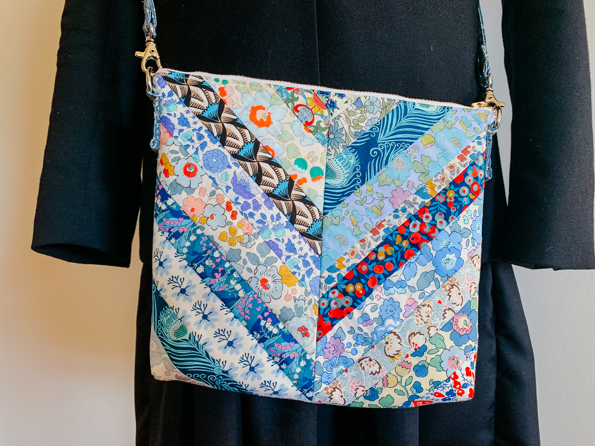 Liberty cross stitched crossbody bag