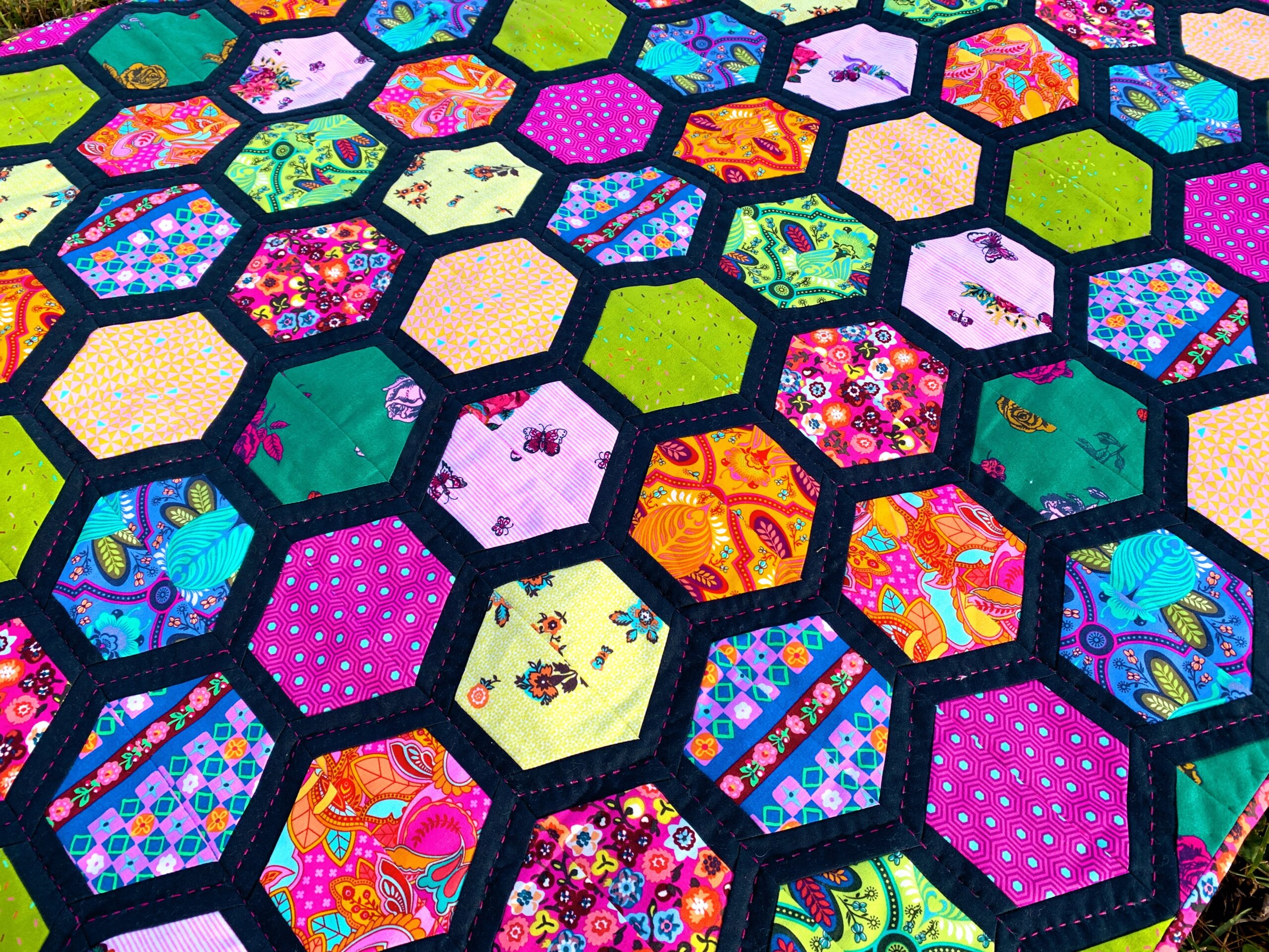a honeycomb quilt for Bea by Olivia Jane Handcrafted