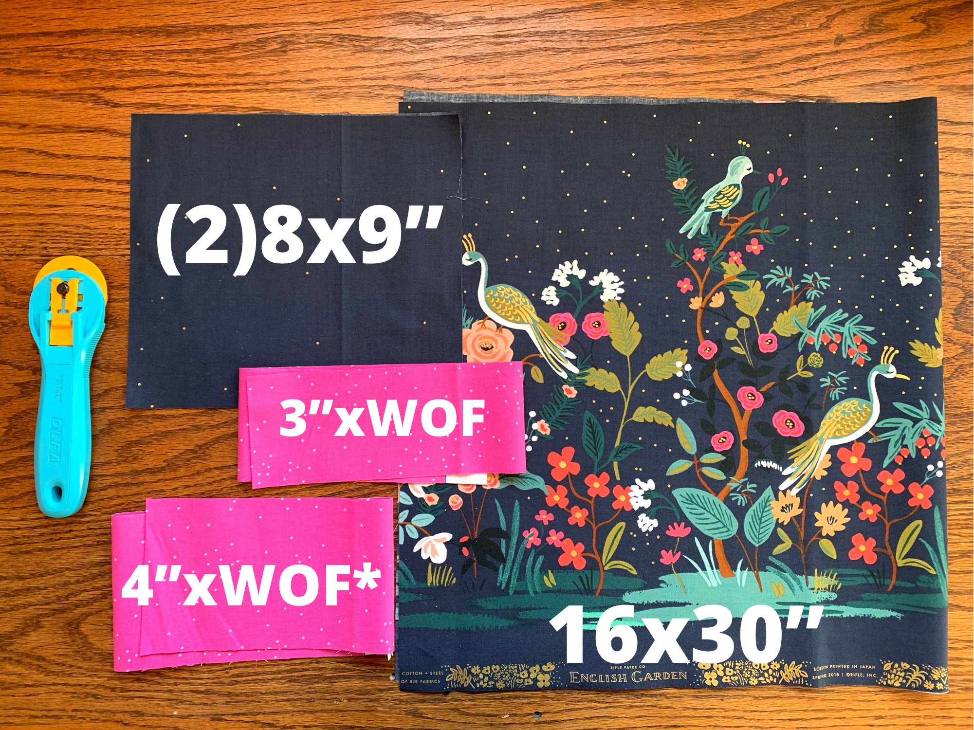 Cut materials for Essential Child's Apron by Olivia Jane Handcrafted