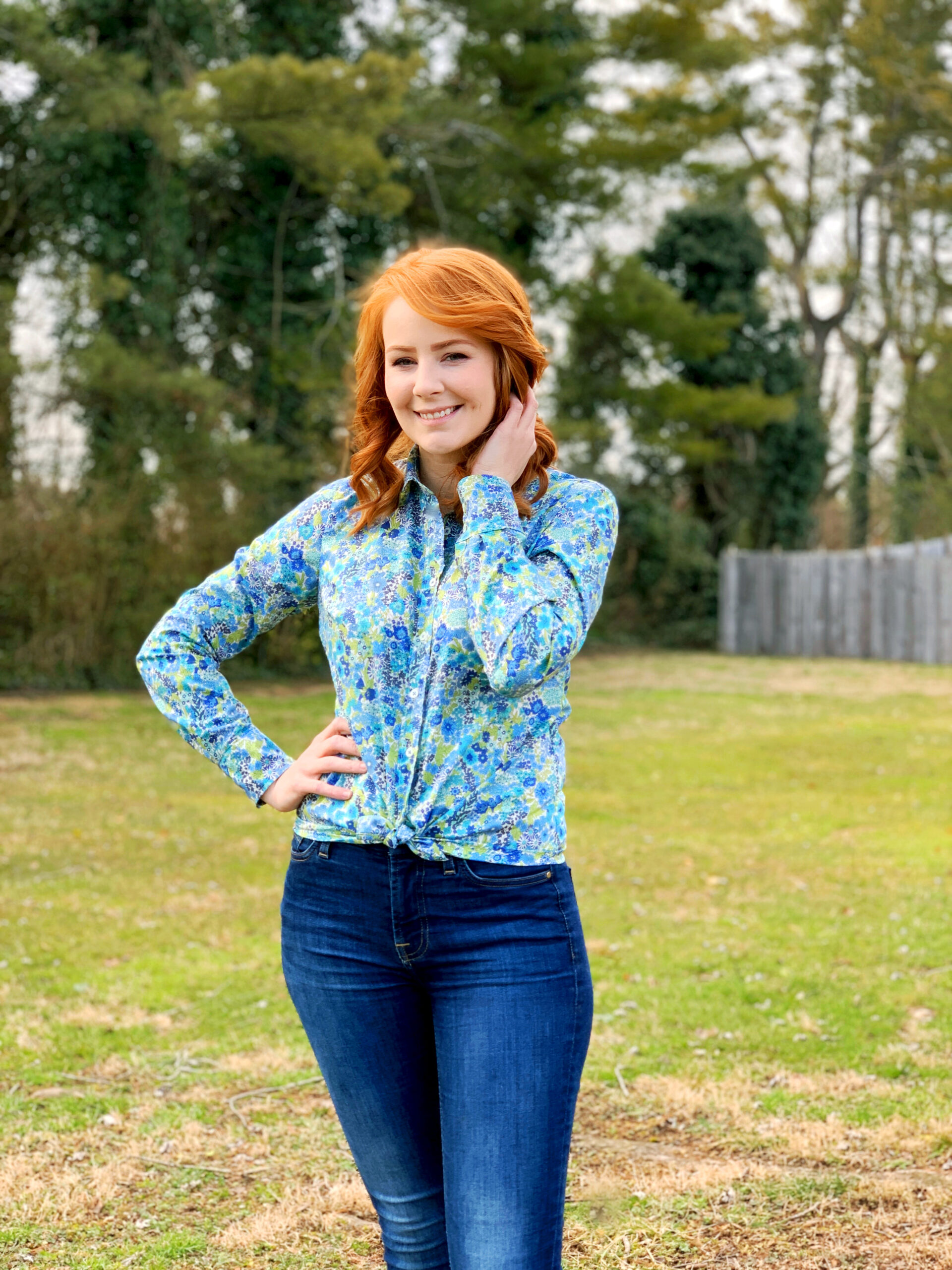 Perfect Shirt in Japanese Liberty by Olivia Jane Handcrafted