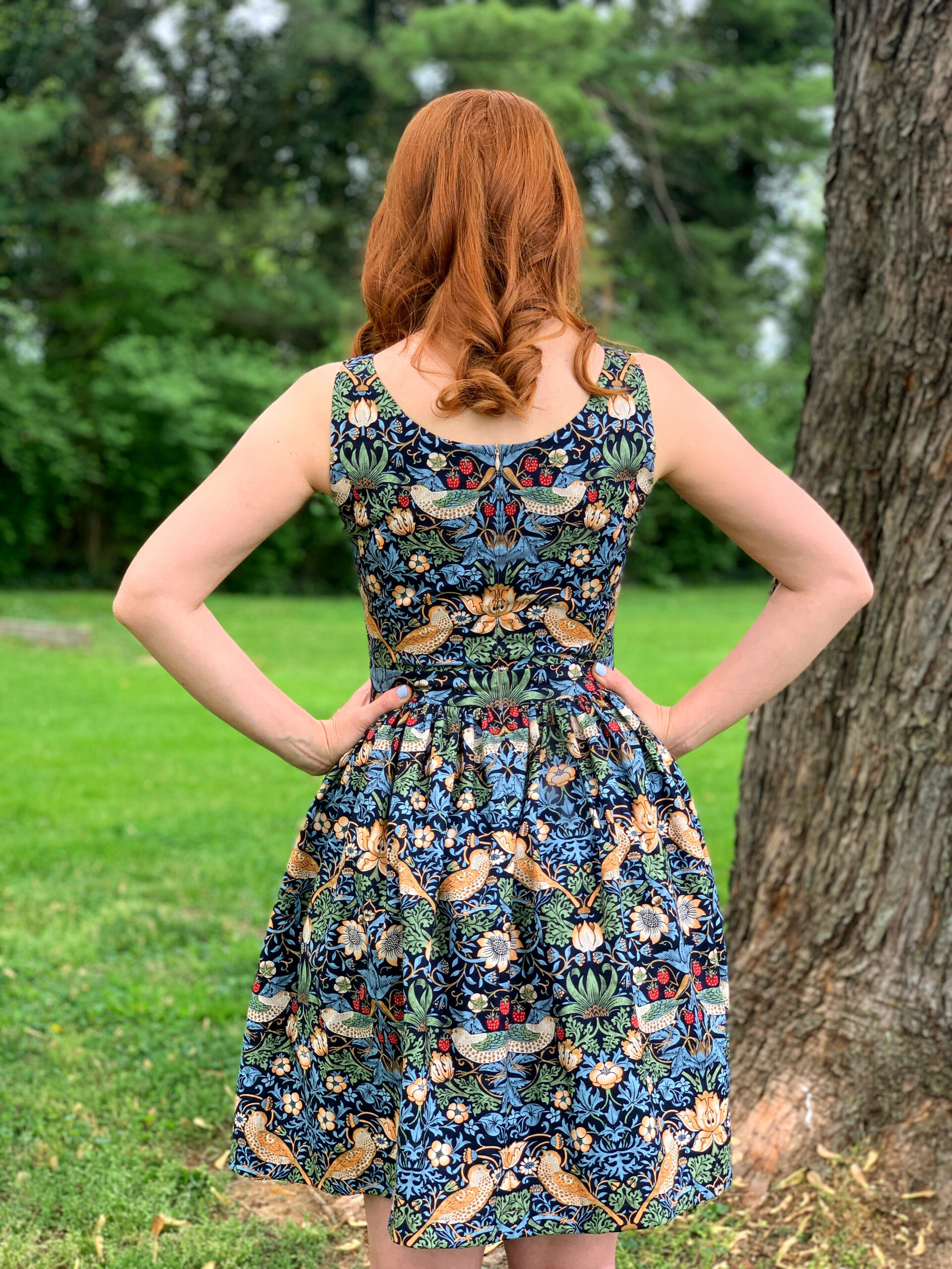 William Morris Strawberry Thief dress by Olivia Jane Handcrafted