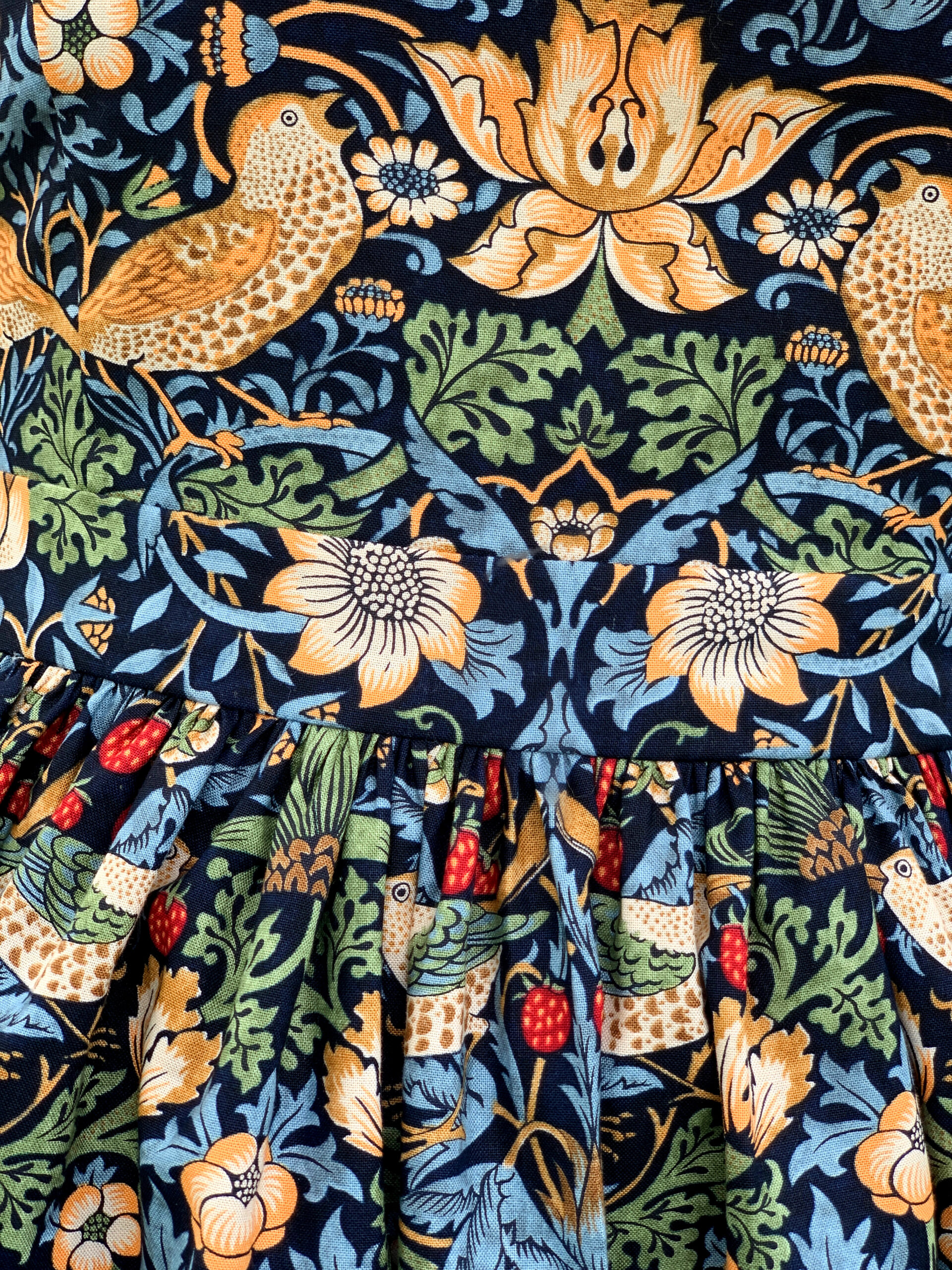 William Morris Strawberry Thief dress by Olivia Jane Handcrafted