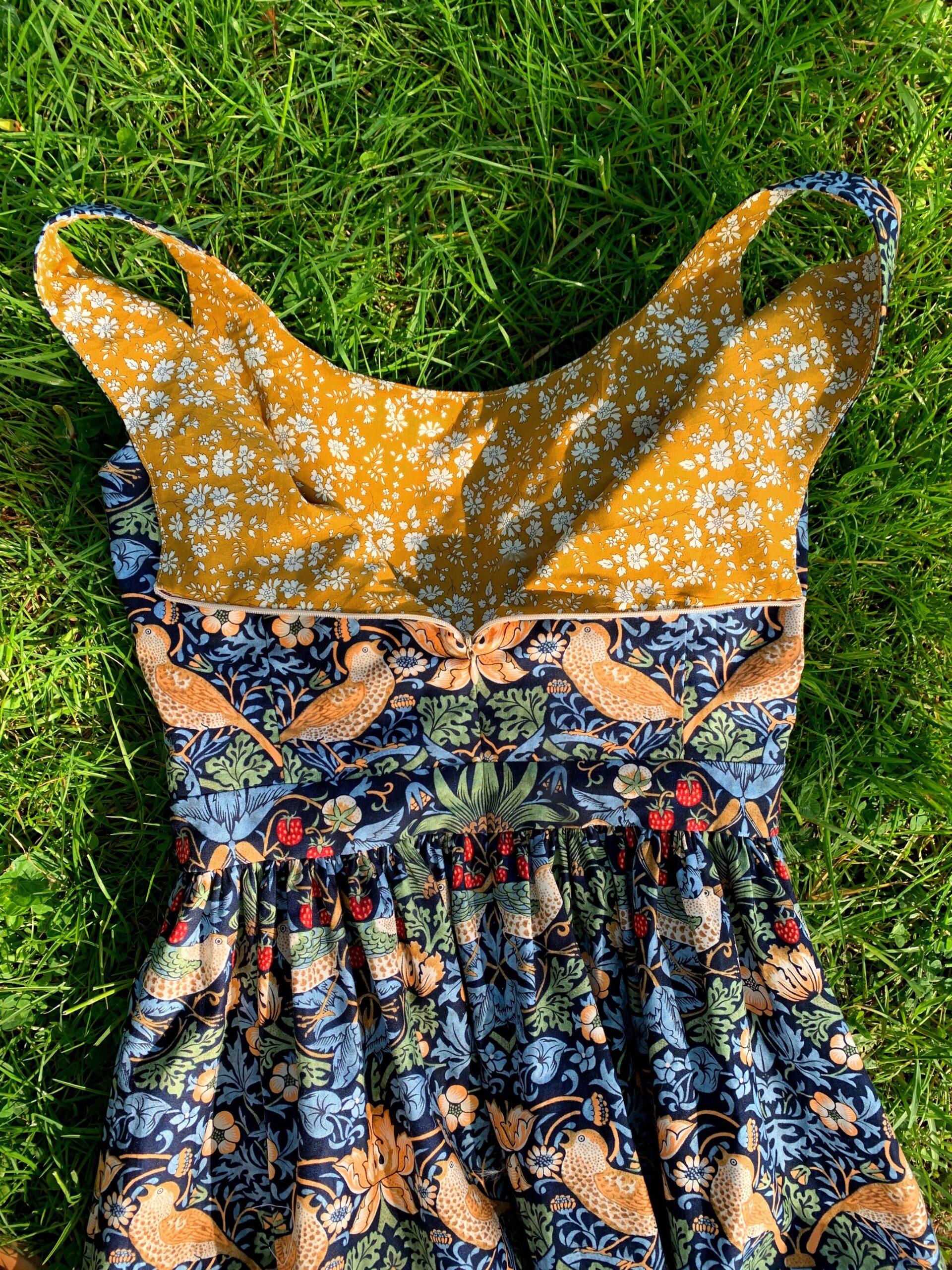 William Morris Strawberry Thief dress by Olivia Jane Handcrafted