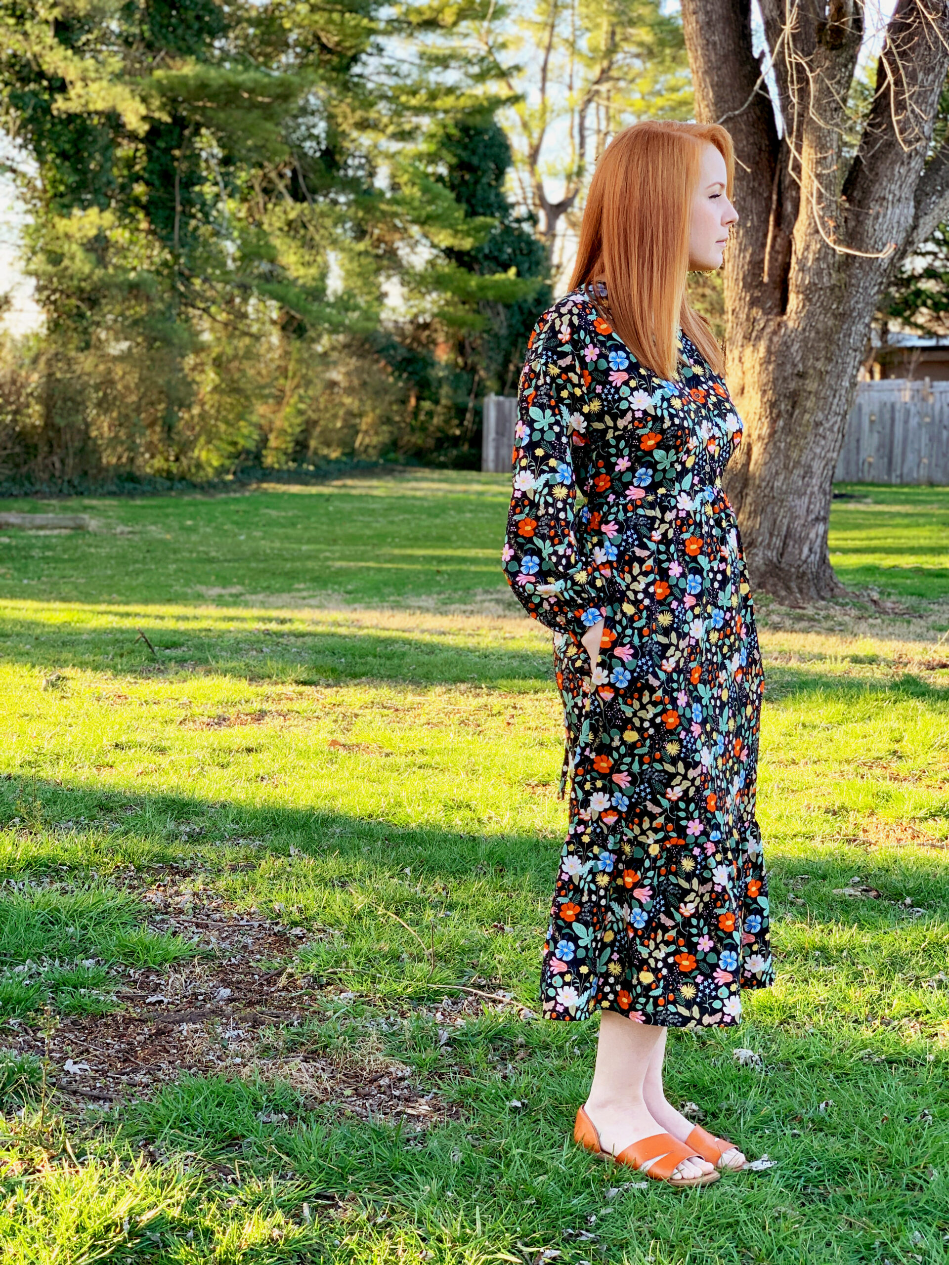 Rifle Paper Co Strawberry Fields fabric Fringe Dress