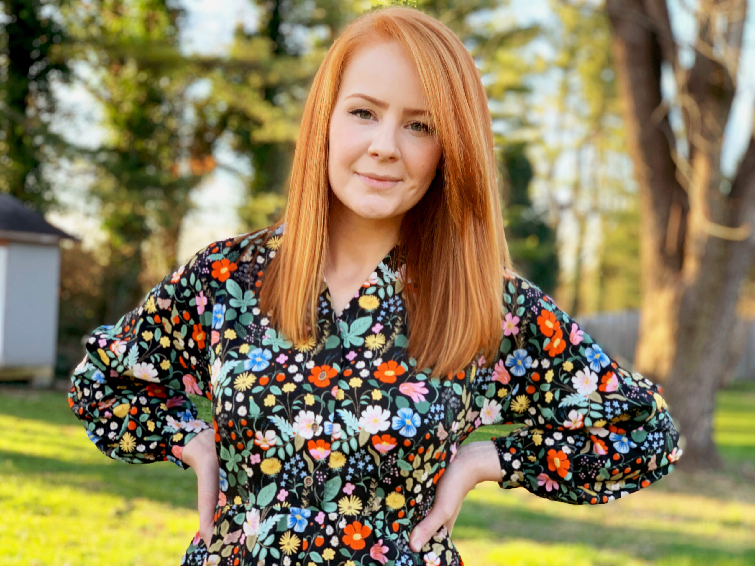 Rifle Paper Co Strawberry Fields fabric Fringe Dress