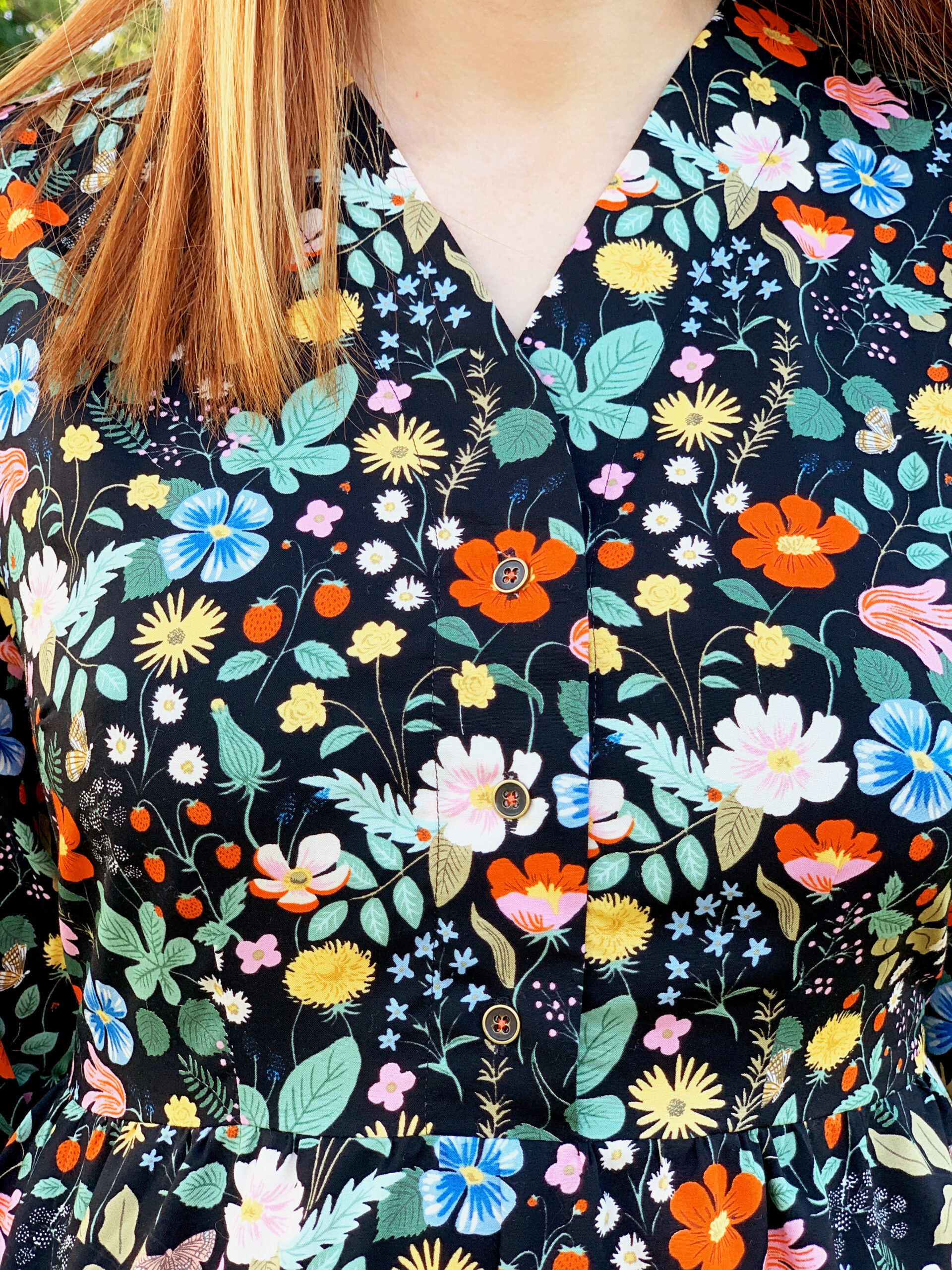 Rifle Paper Co Strawberry Fields fabric Fringe Dress