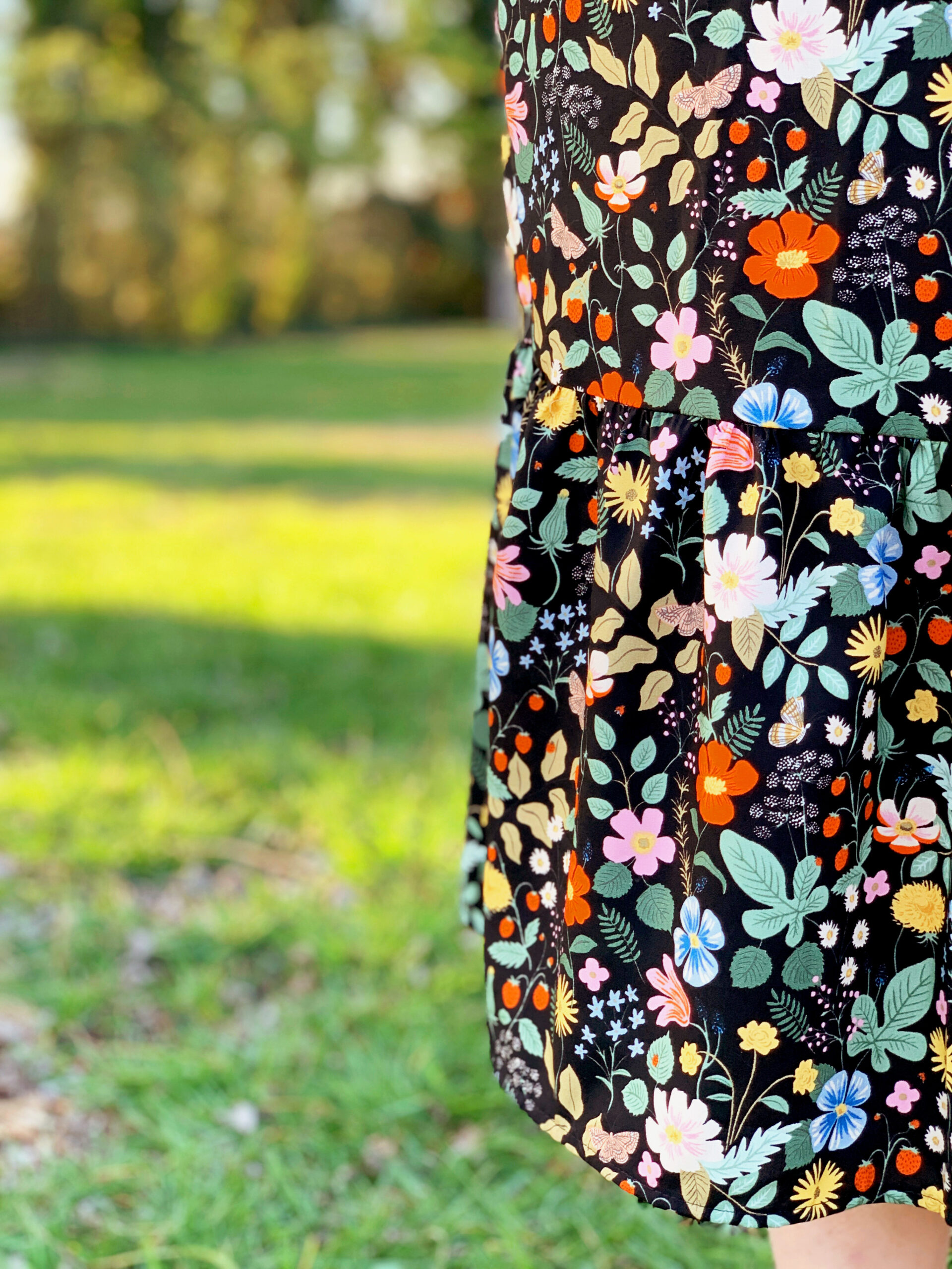 Rifle Paper Co Strawberry Fields fabric Fringe Dress