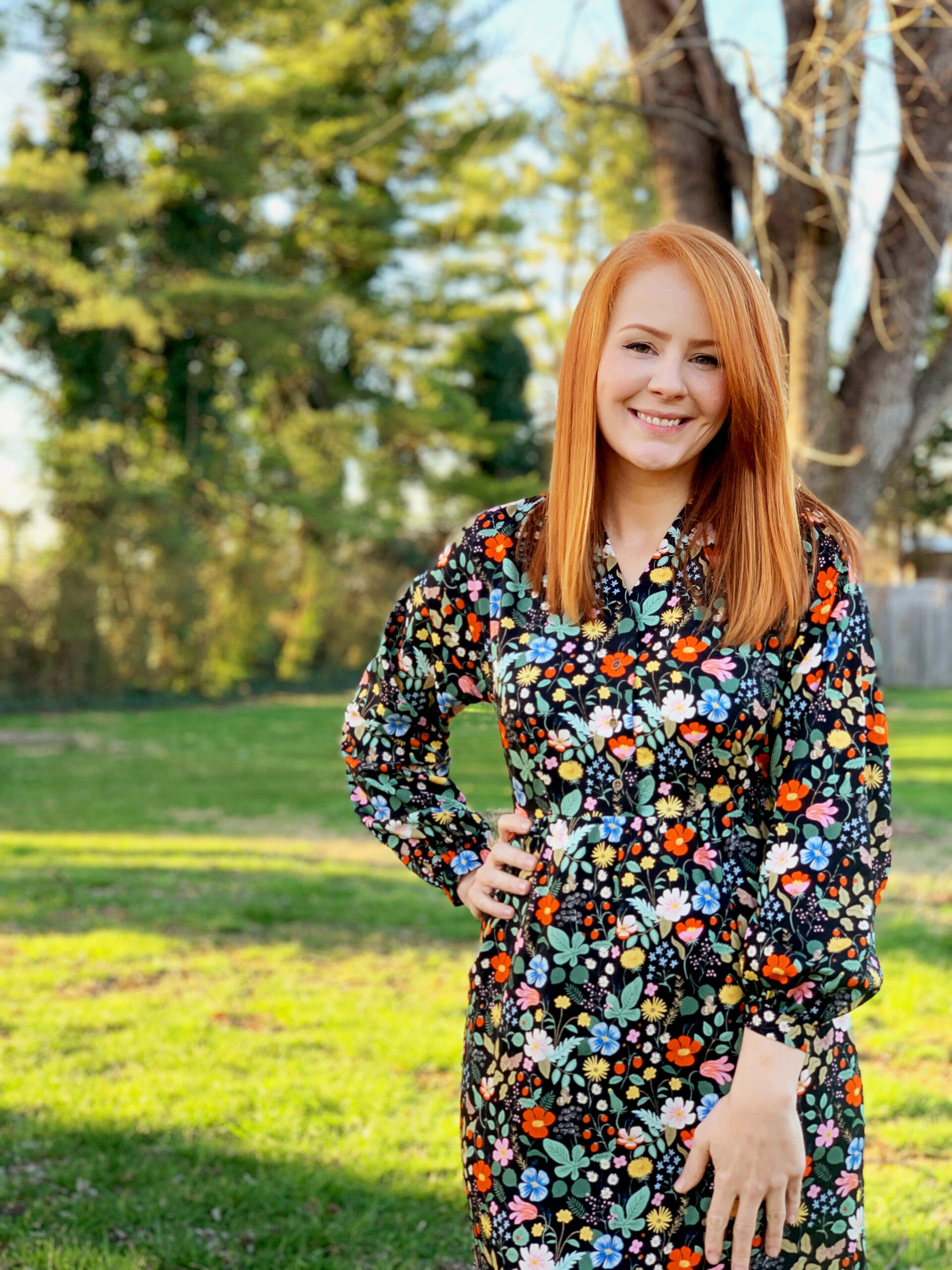 Rifle Paper Co Strawberry Fields fabric Fringe Dress