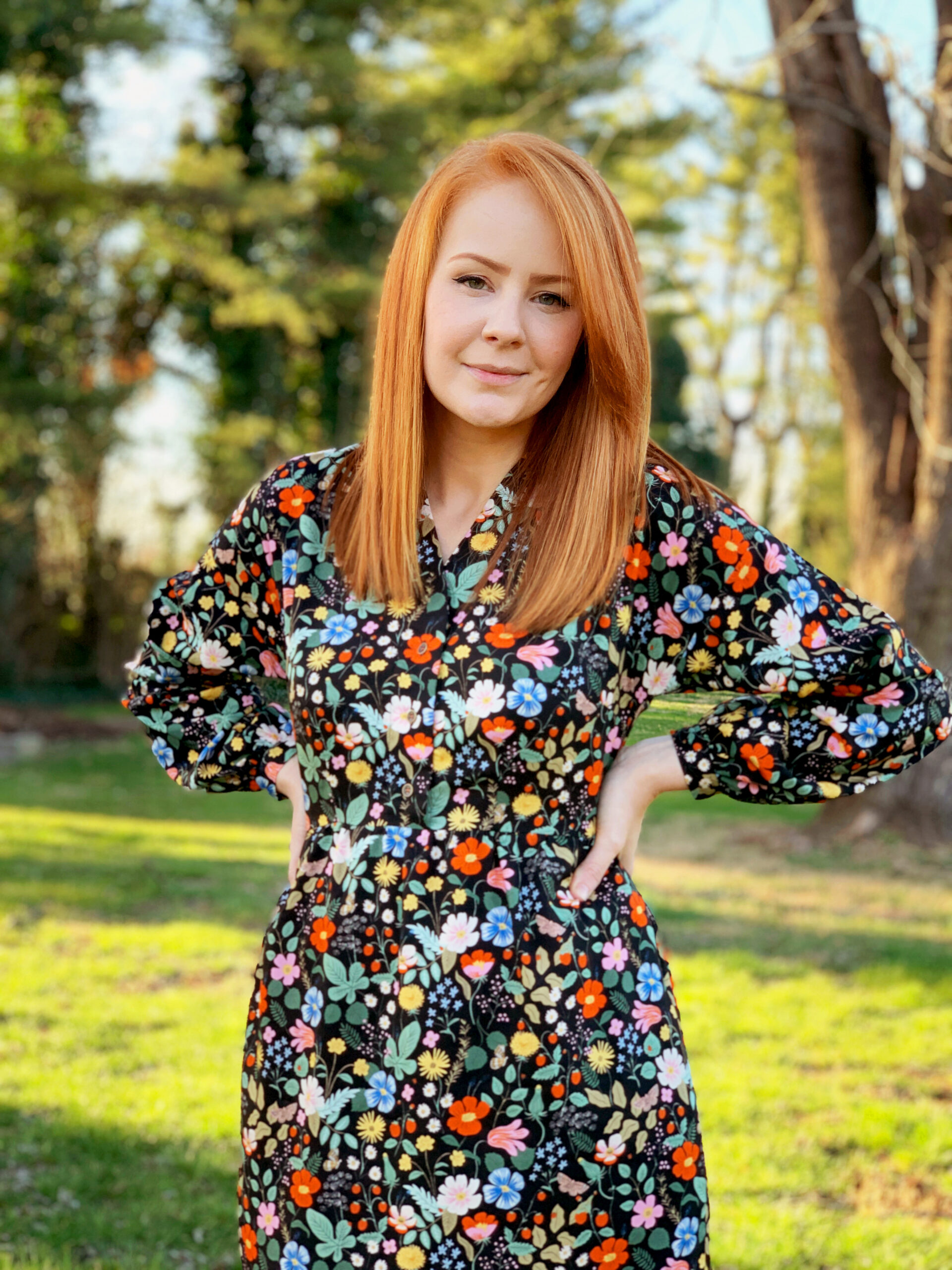Rifle Paper Co Strawberry Fields fabric Fringe Dress