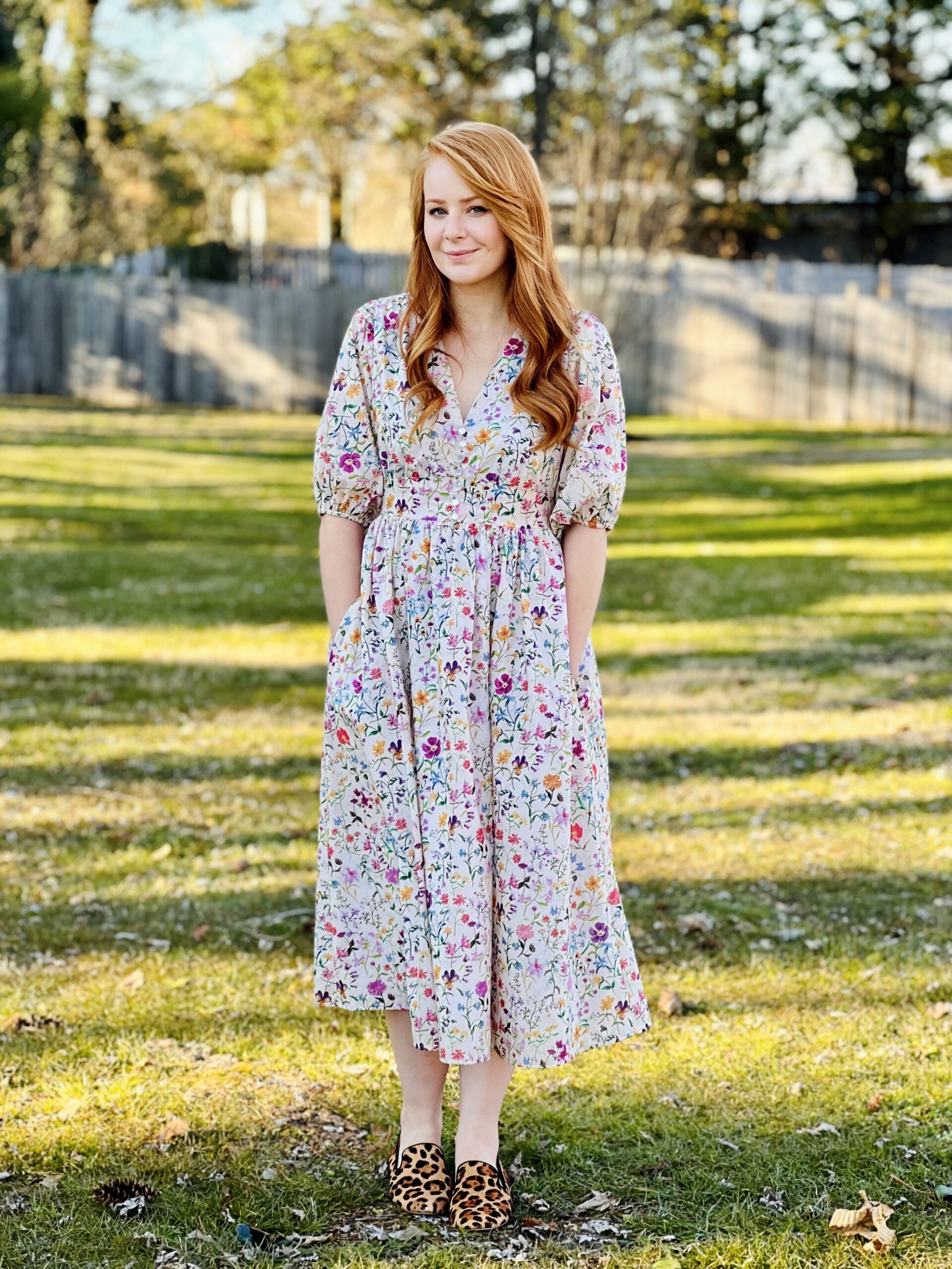 Liberty Linen Garden Orchidee Dress