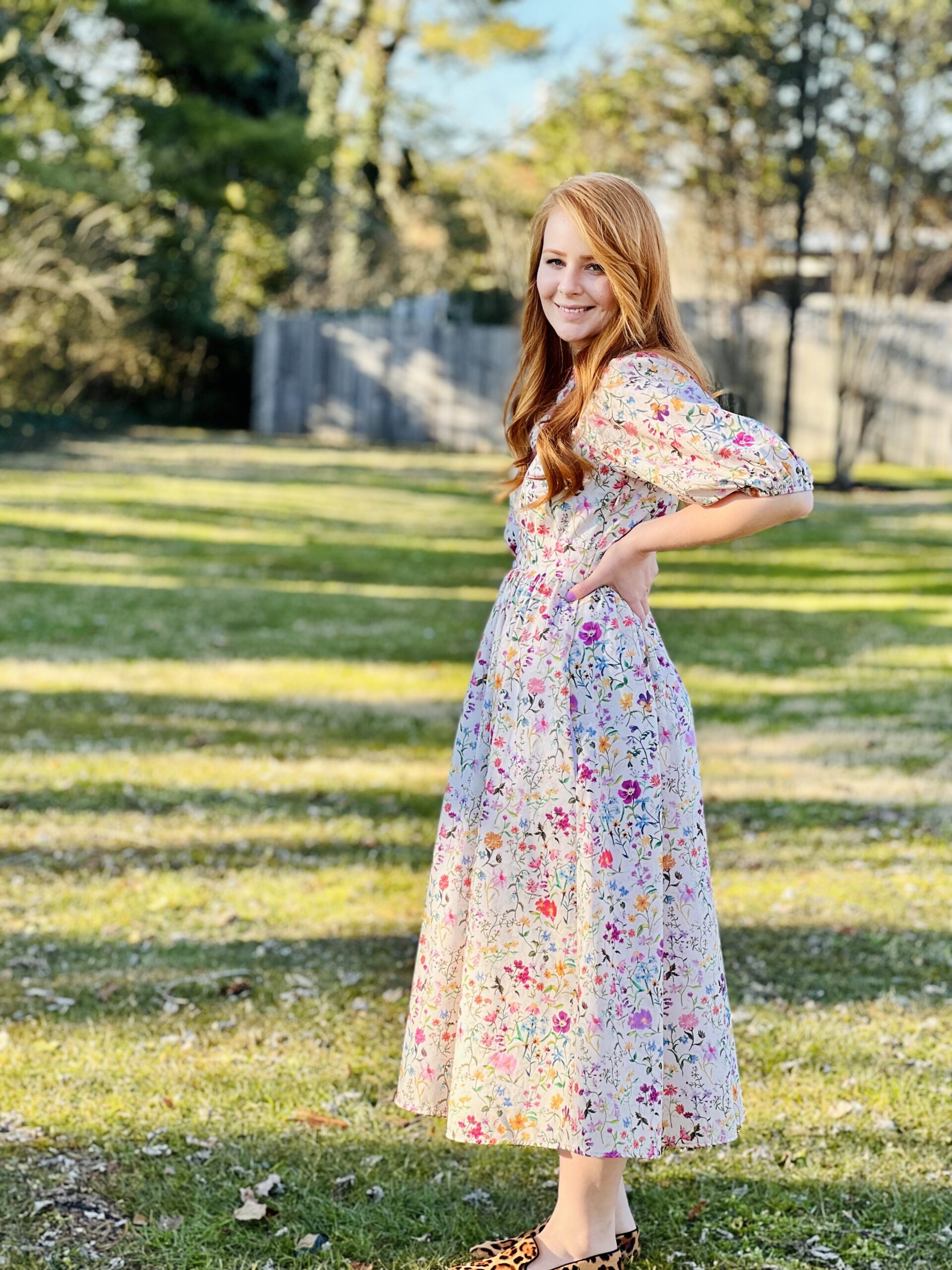 Liberty Linen Garden Orchidee Dress