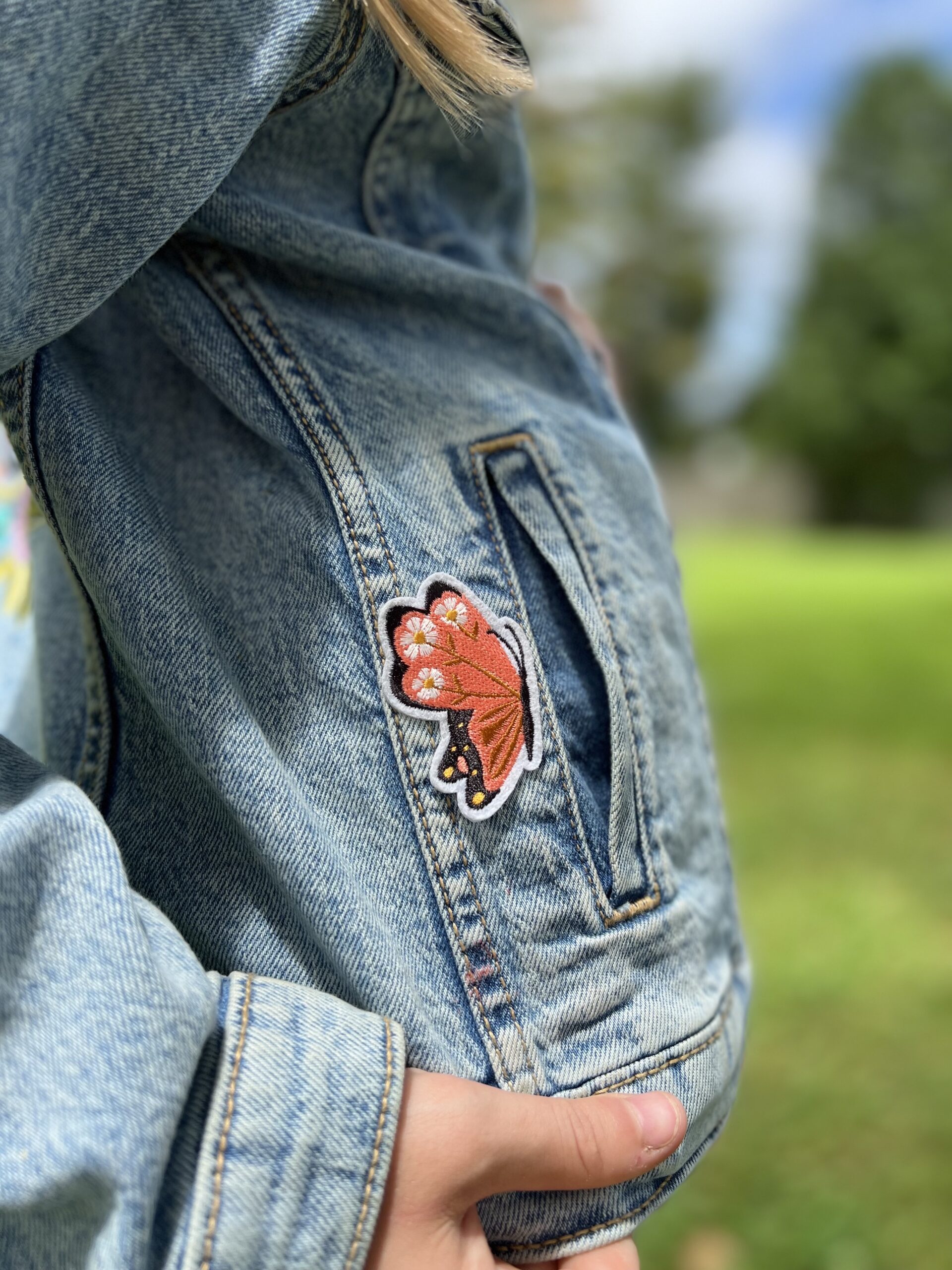 denim embroidered jacket