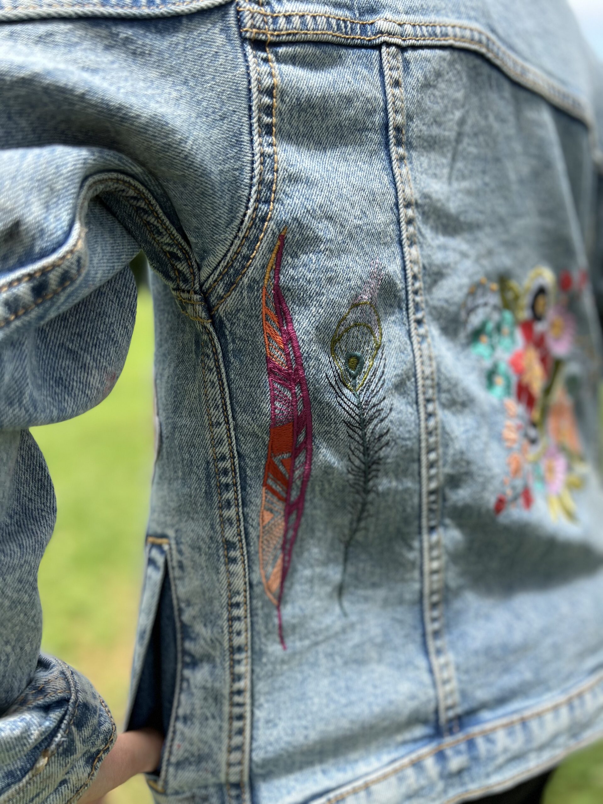 denim embroidered jacket