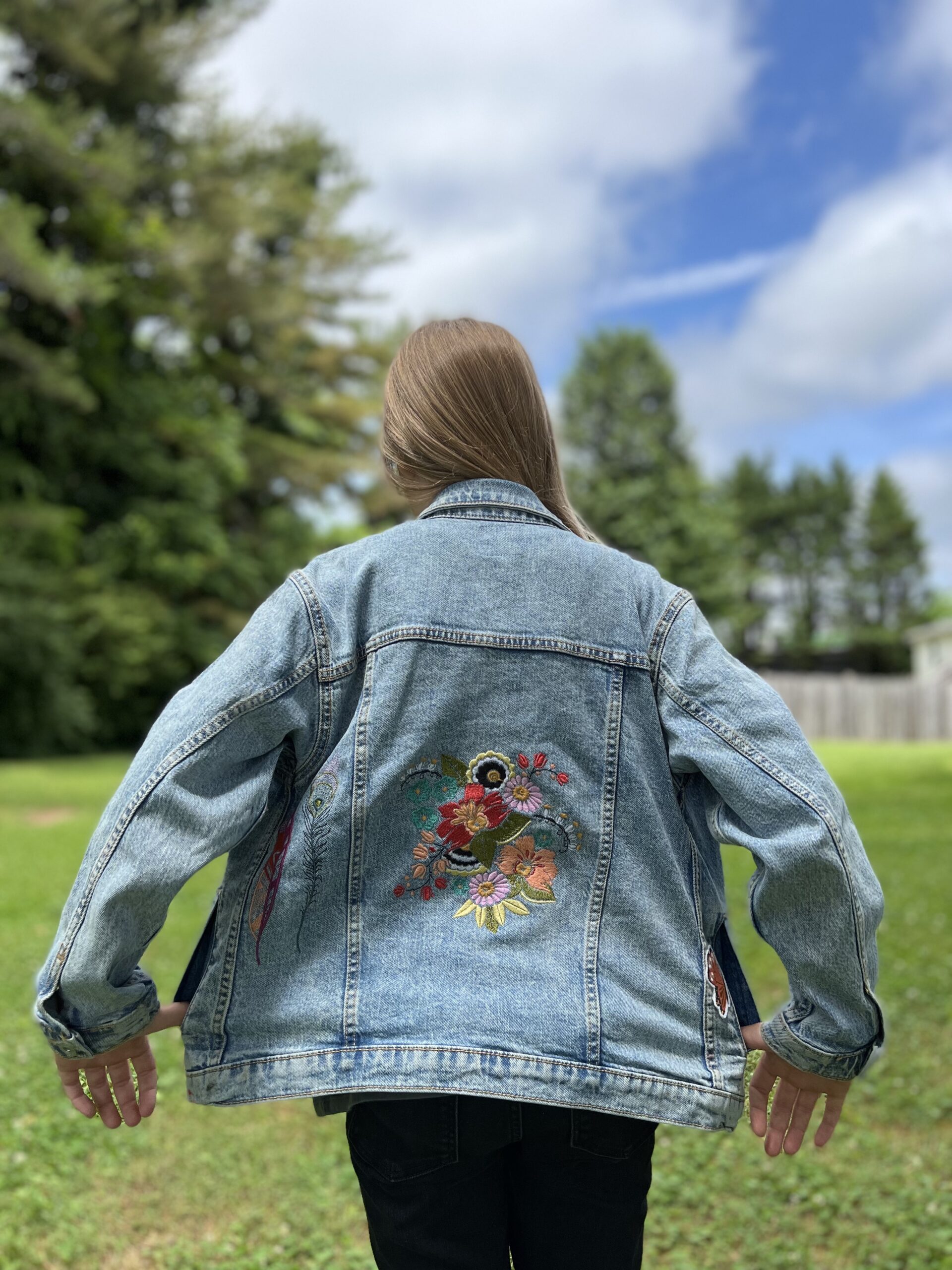 denim embroidered jacket