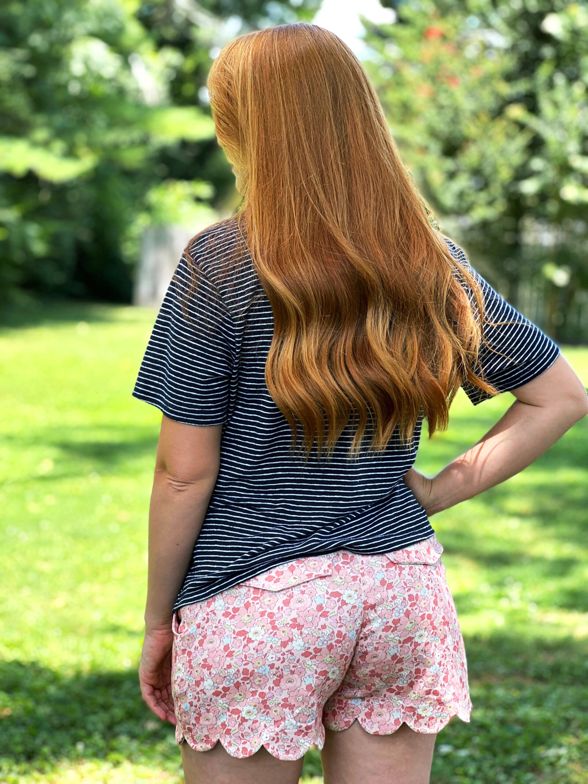 Deer and Doe Chataigne Shorts in Liberty denim