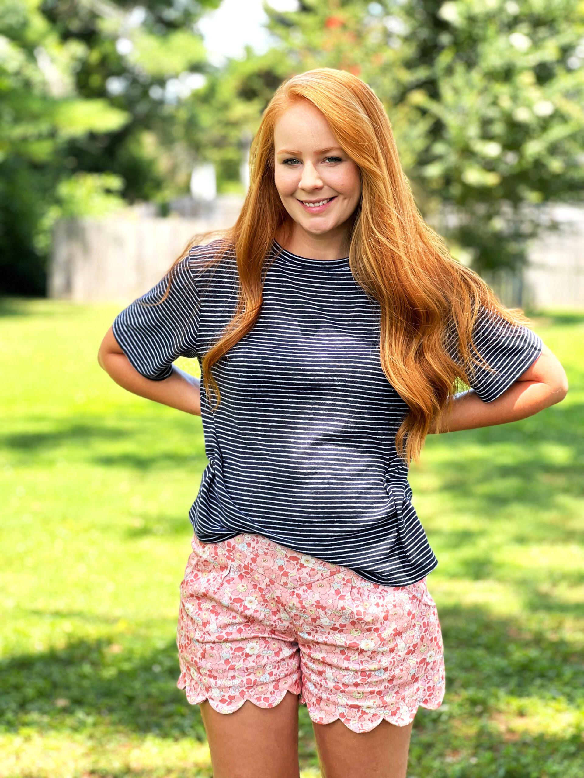 Deer and Doe Chataigne Shorts in Liberty denim