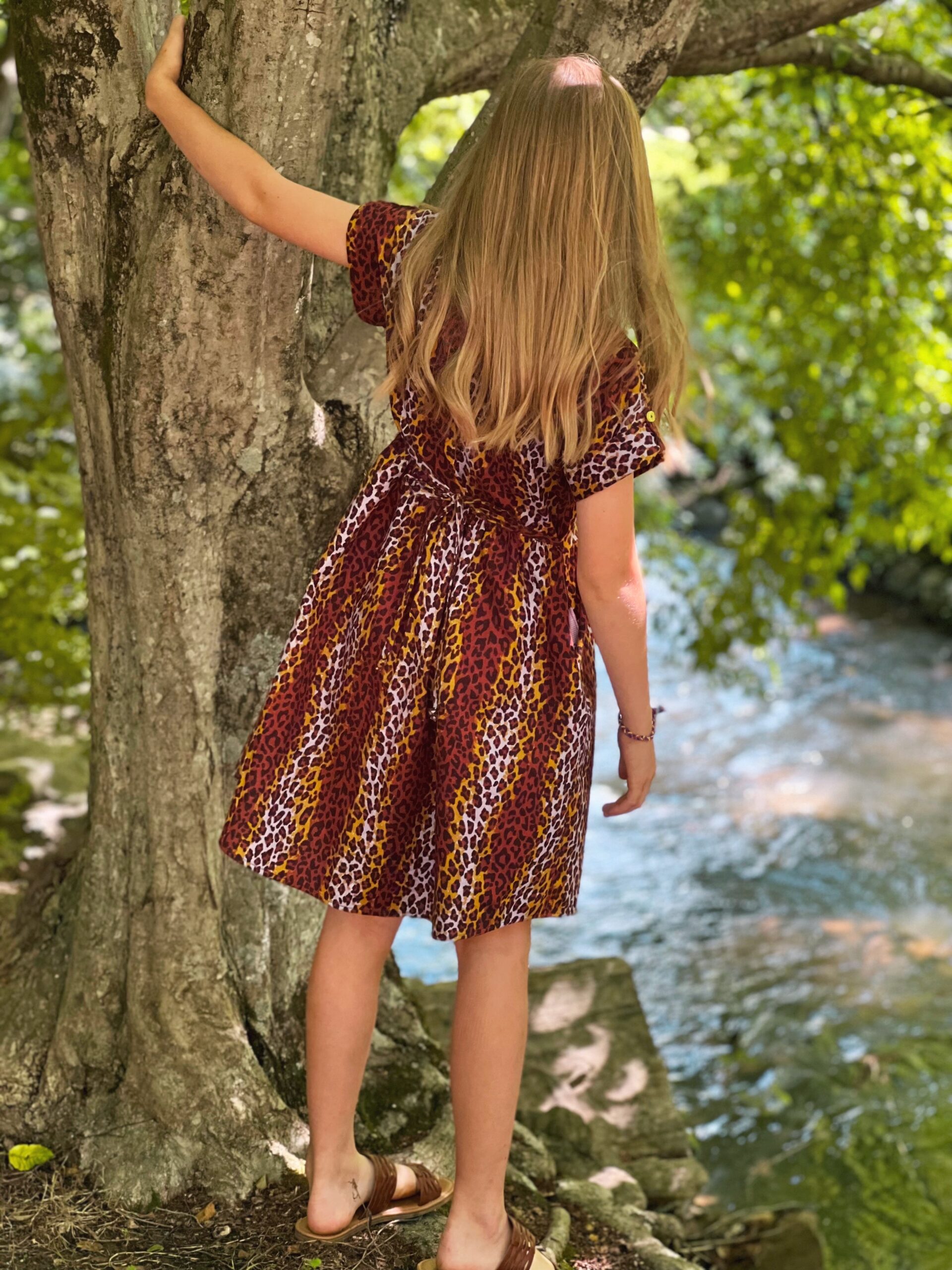 mini fringe dress in leopard print