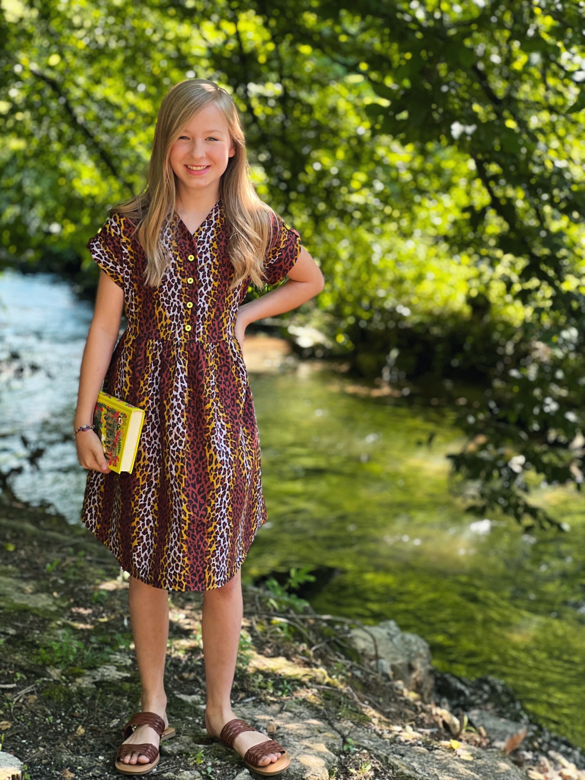 mini fringe dress in leopard print
