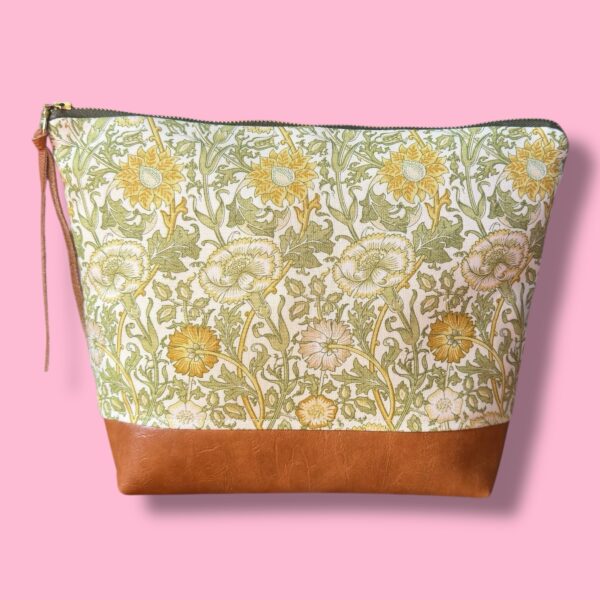 Large Flat Bottom Bag : Morris Pink and Rose