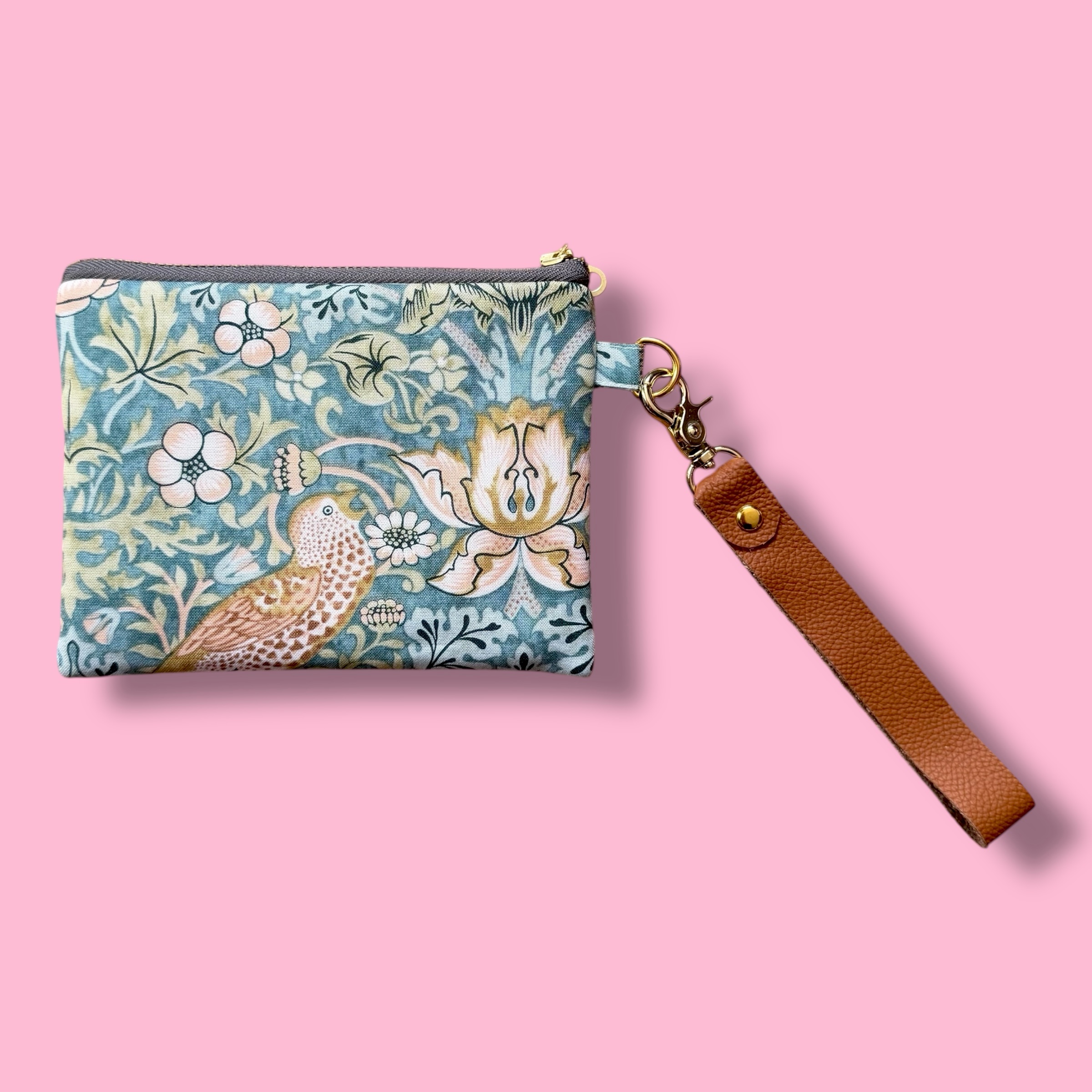 Wristlet : Morris Strawberry Thief (single bird) - Image 2