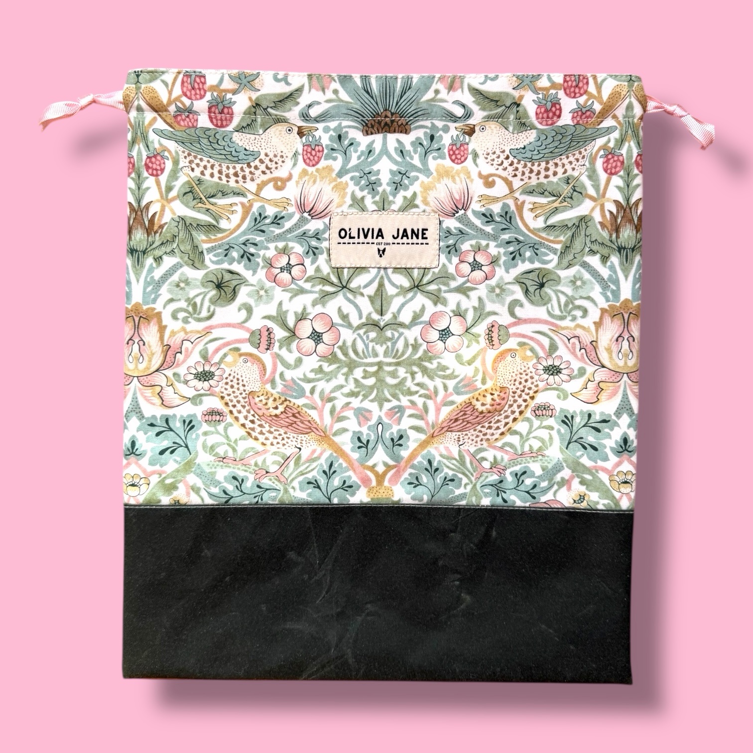 Standard Project Bag : Morris Strawberry Thief Cream - Image 2