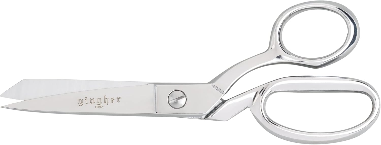 Gingher 7" Dressmaker's Fabric Scissors with Protective Sheath, Stainless Steel Shears, Sharp Knife Edge Fabric Scissors, Chrome Plated Nickel Finish